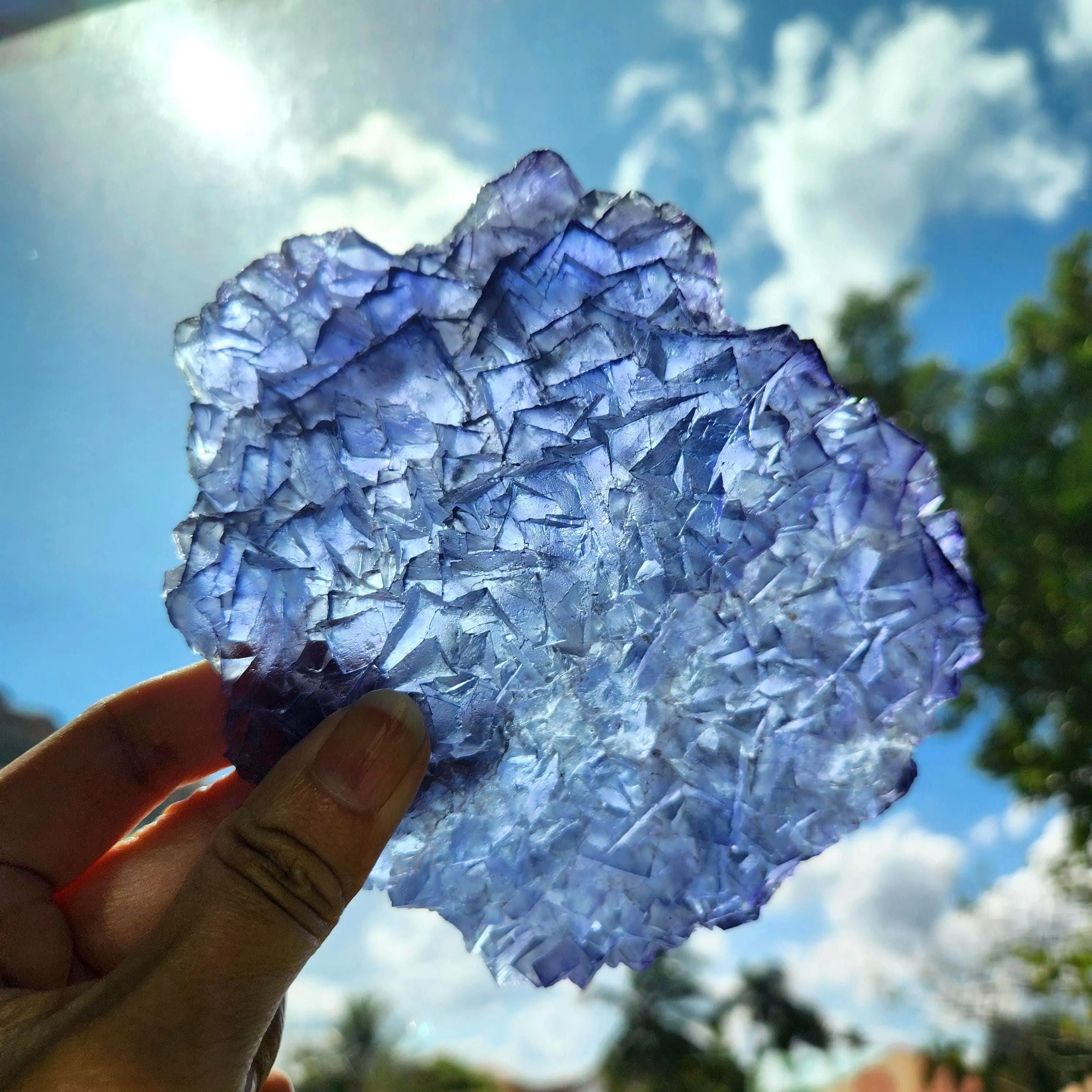 High grade Fluorite Specimen • Blue Fluorite Specimen • Octahedral Fluorite specimen gift • Cubic Fluorite - Raw Rough Fluorite Cluster