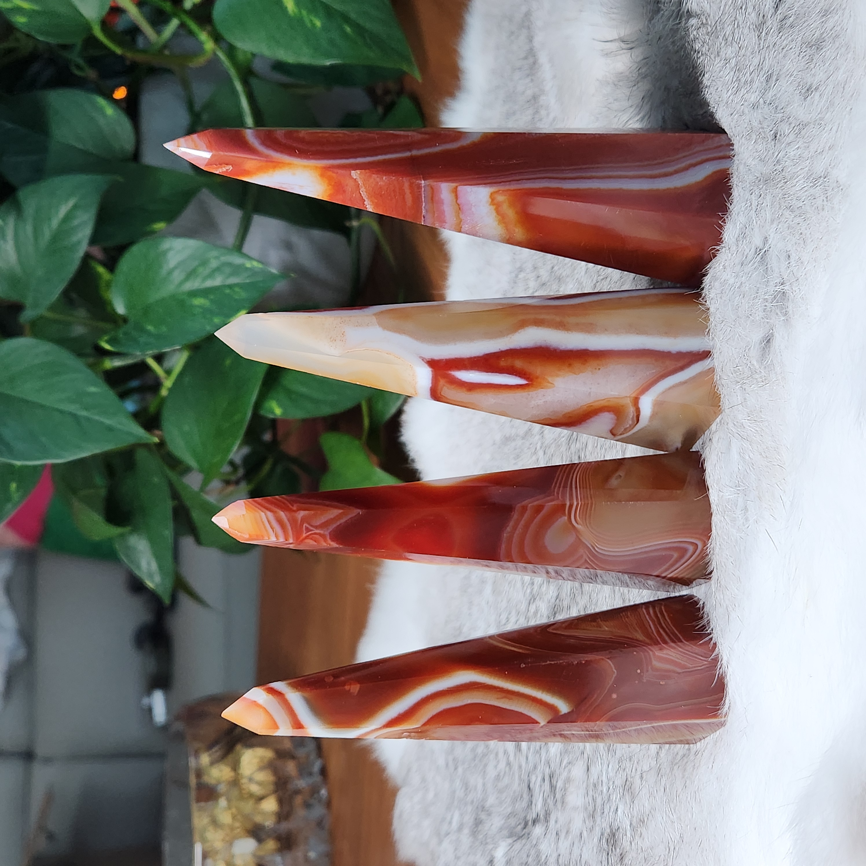 Carnelian Tower Generator Point - Crystal Tower Red Orange Gemstone Generator Metaphysical Gift Home Decoration