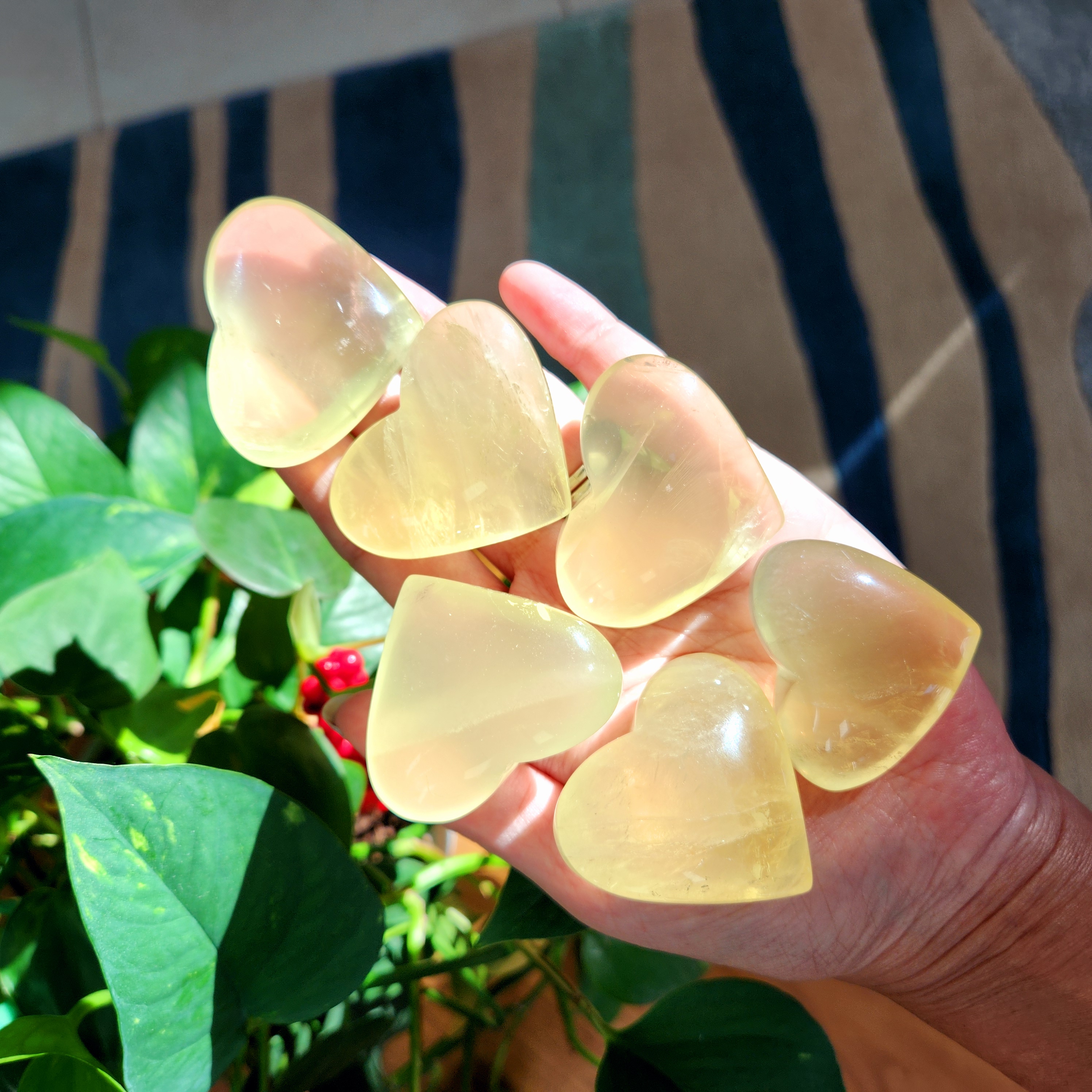 Citrine Heart • 2" Natural Citrine Crystal Heart carving with starlight • Citrine Crystal Home Decoration gift