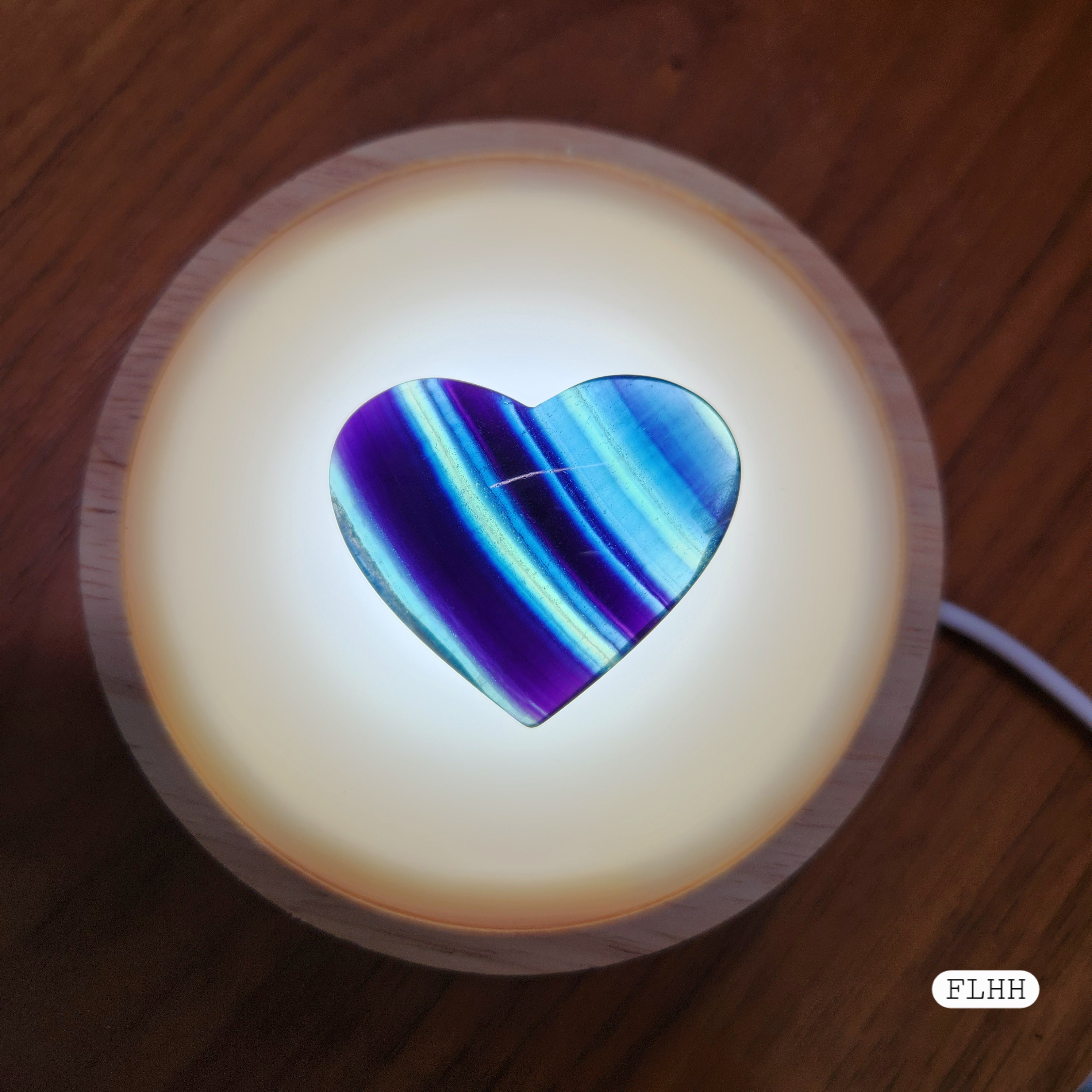 Fluorite Heart • 1.8" Blue with Purple Fluorite crystal heart • 