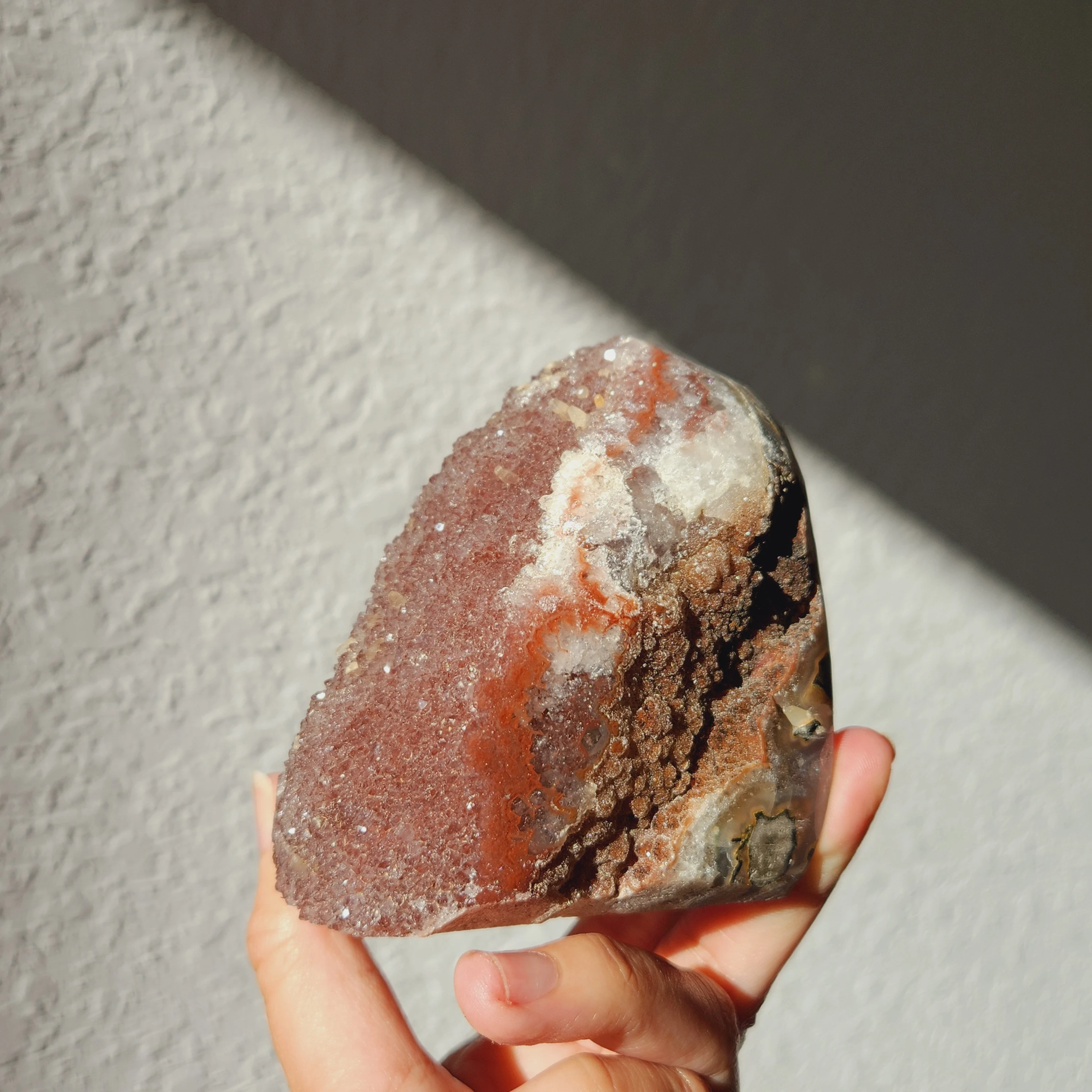 Amethyst Free Form - 4" Brazilian Pink Amethyst Specimen Mineral • Raw crystal Amethyst with customized wooden base