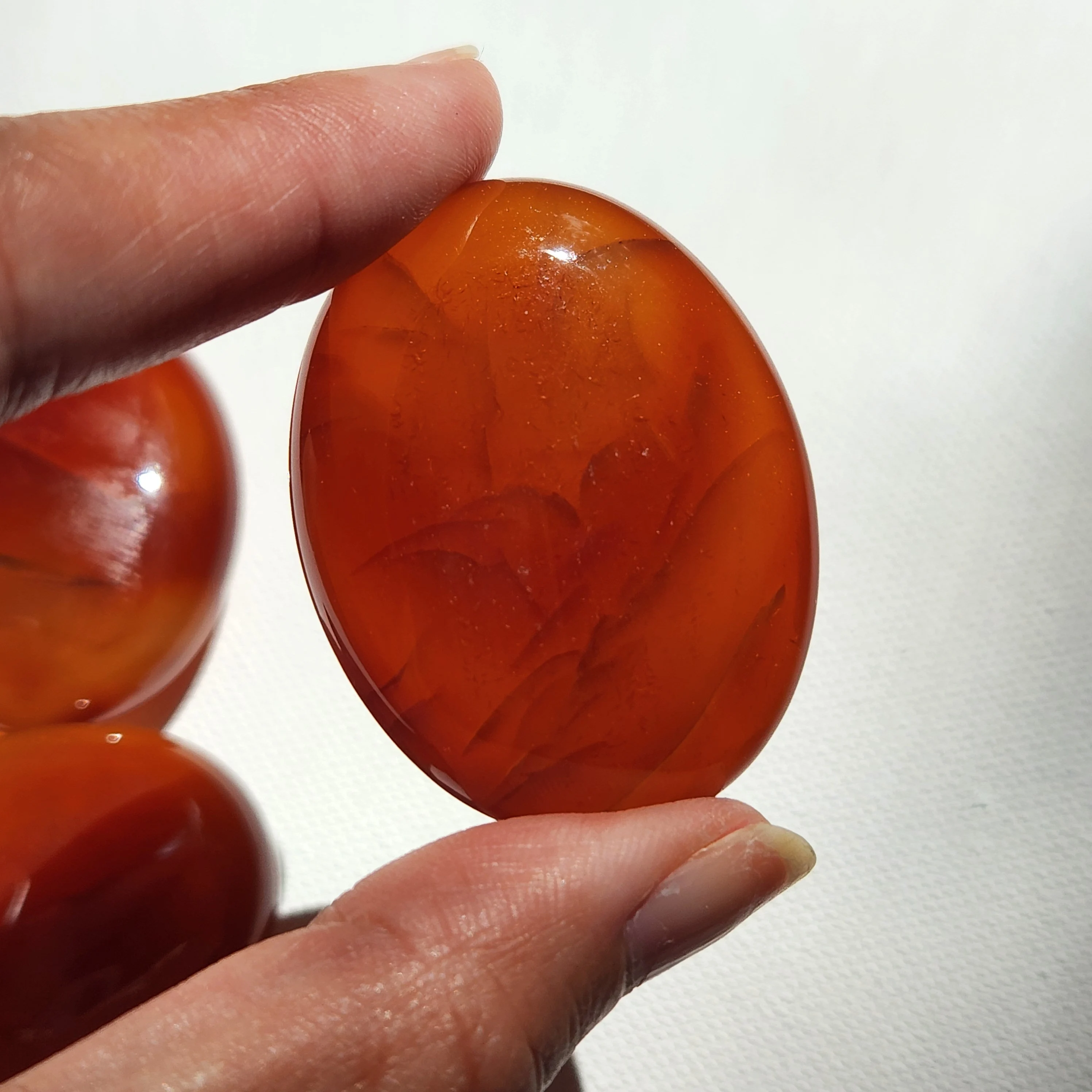Carnelian Palm Stone • Small Oval Egg Shape  Red Carnelian Crystal Palmstone • Crystal gift • Crystal Home decoration
