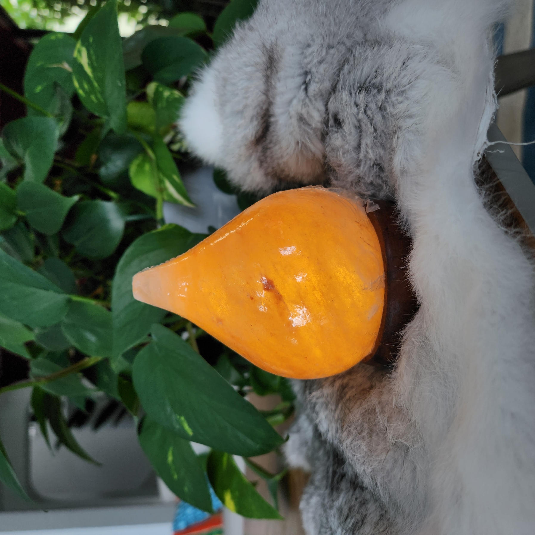 Salt Lamp • Himalayan Water Droplet shape lamp • Peach shape night light - Healing Crystal Gift Home decoration