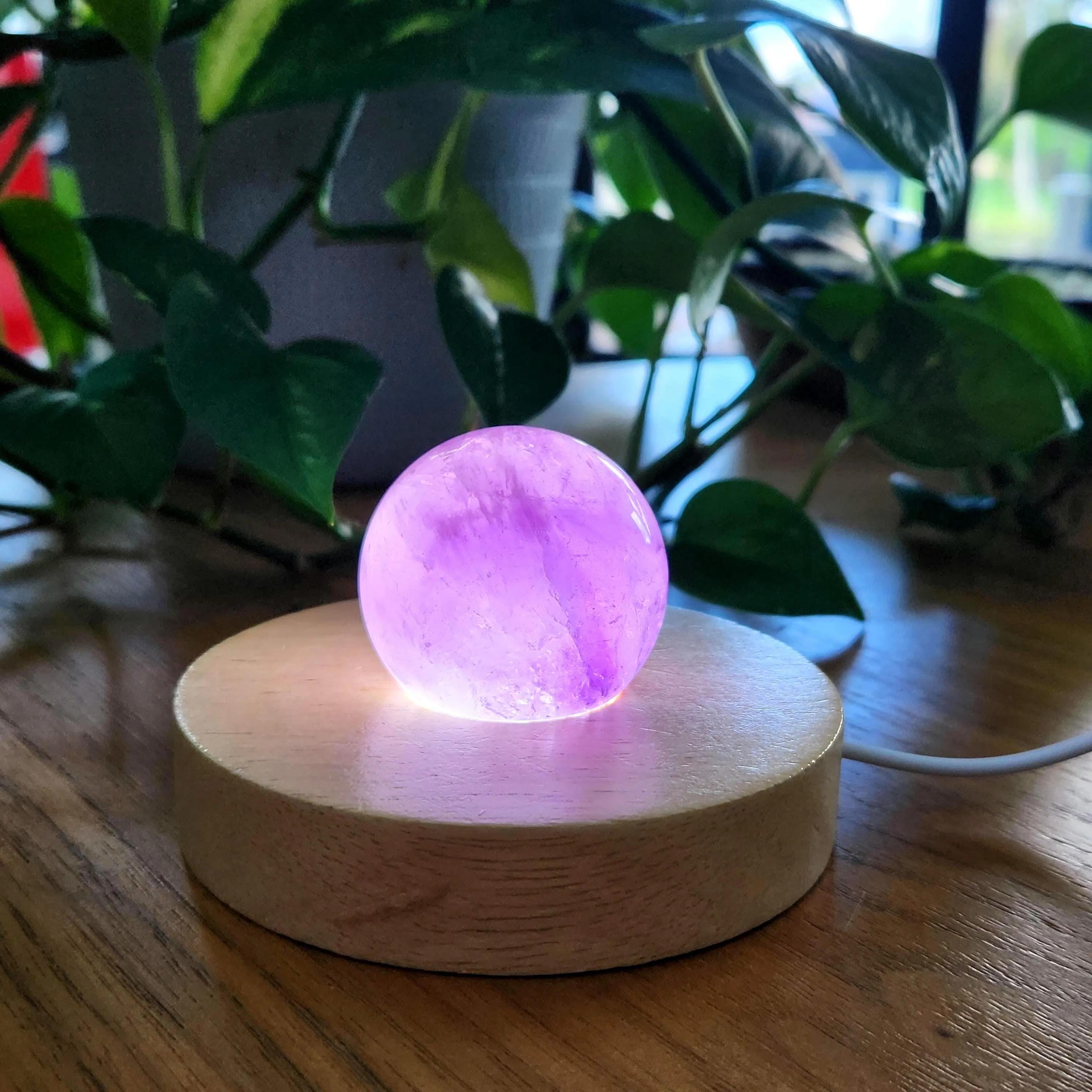 Amethyst Sphere -1.8" Clear High grade Purple Atomic Trapiche Amethyst Sphere with rainbows