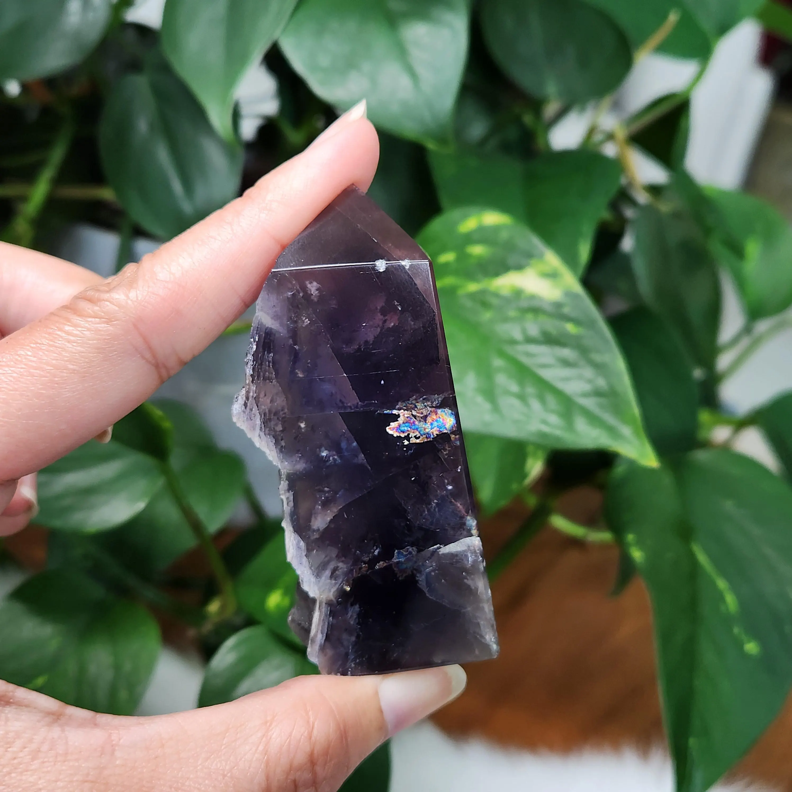 Black Rose Fluorite Point - 3" Black Rose Fluorite crystal point  
