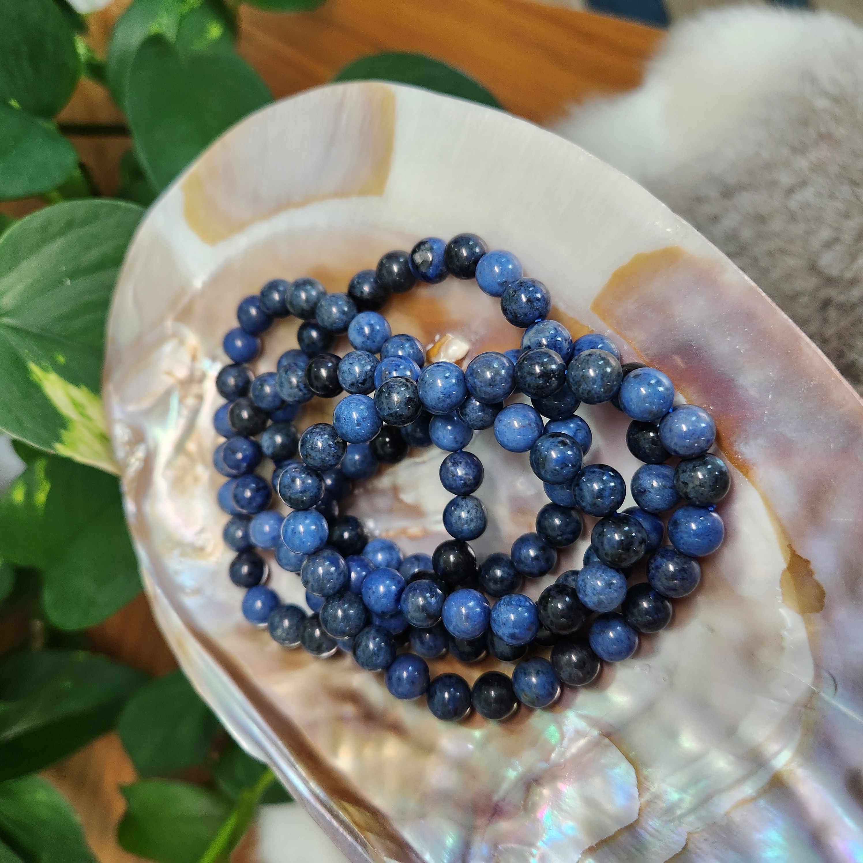 Dumortierite bracelet • RARE 8mm Blue Dumortierite 8mm bracelet • Blue Denim bead 