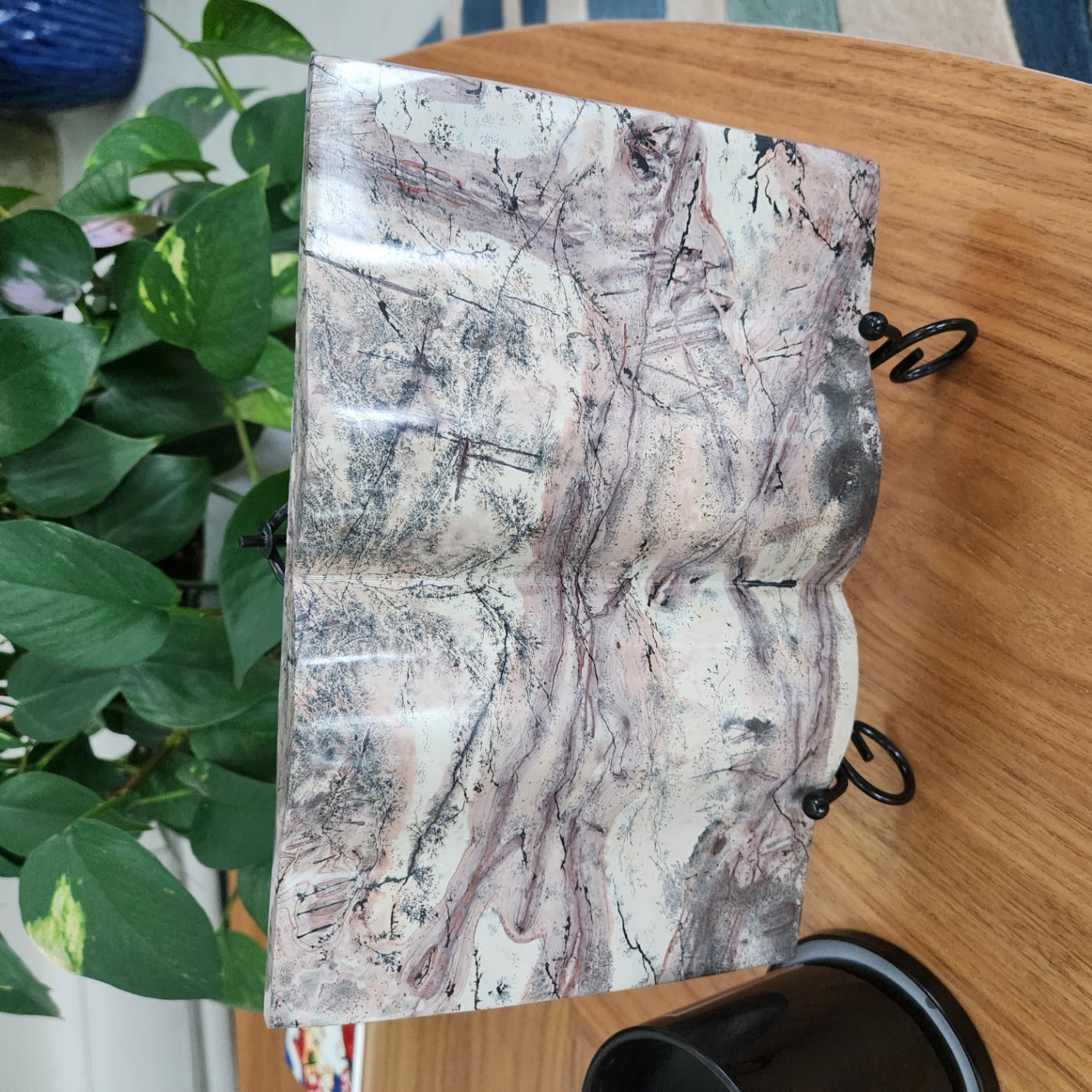 Picture Jasper Book • XXL 10" Jasper Book carving dissplay • Book shape crystal carving gift Home Decoration - stand included