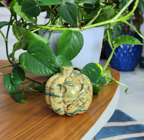 Jasper Pumpkin , 3" Crystal Pumpkin Carving Jack O Lantern • Halloween Pumpkin Crystal • Crystal Home Decoration, Halloween Pumpkin crystal