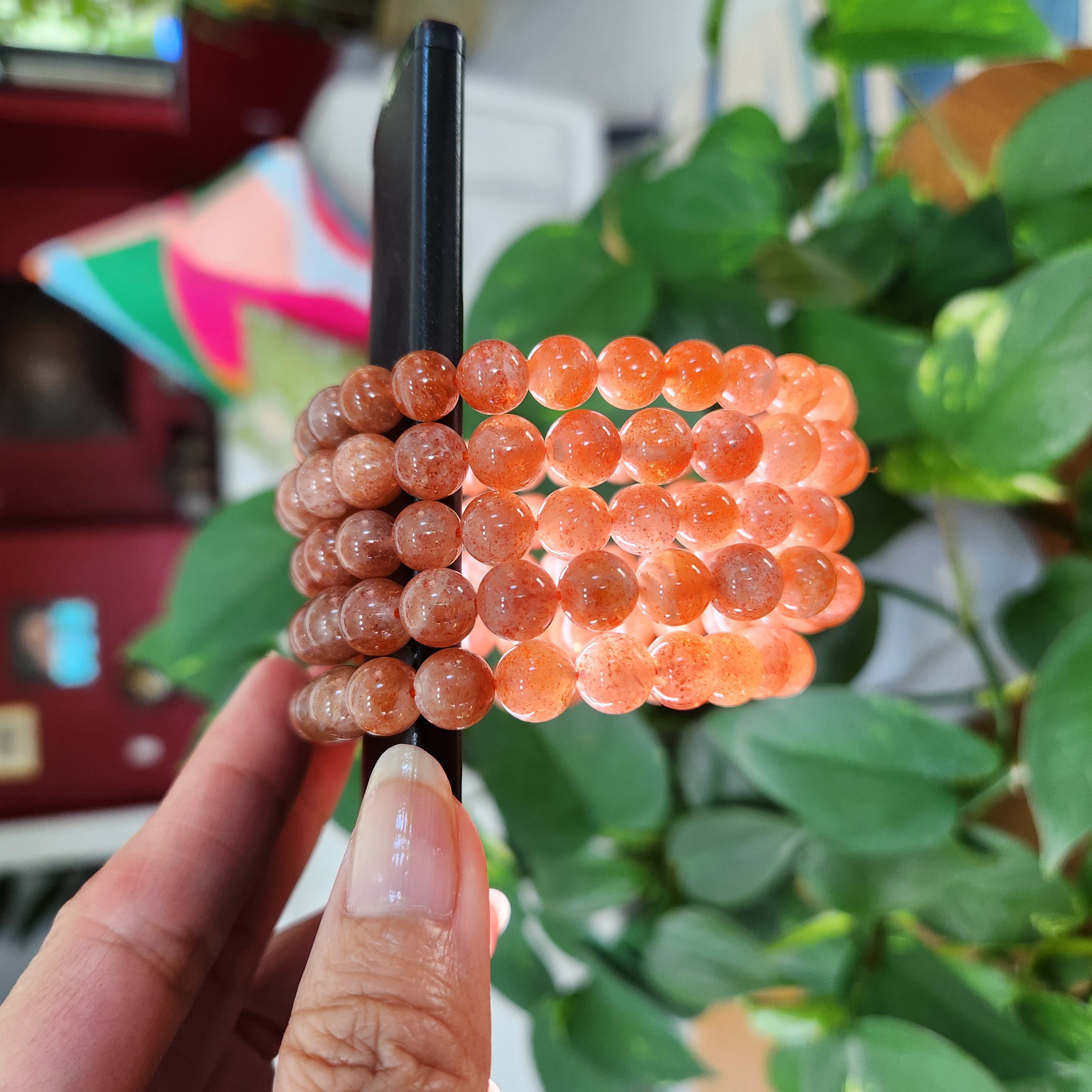 Arusha Sunstone Bracelet • 8mm Arusha gemstone crystal bracelets 