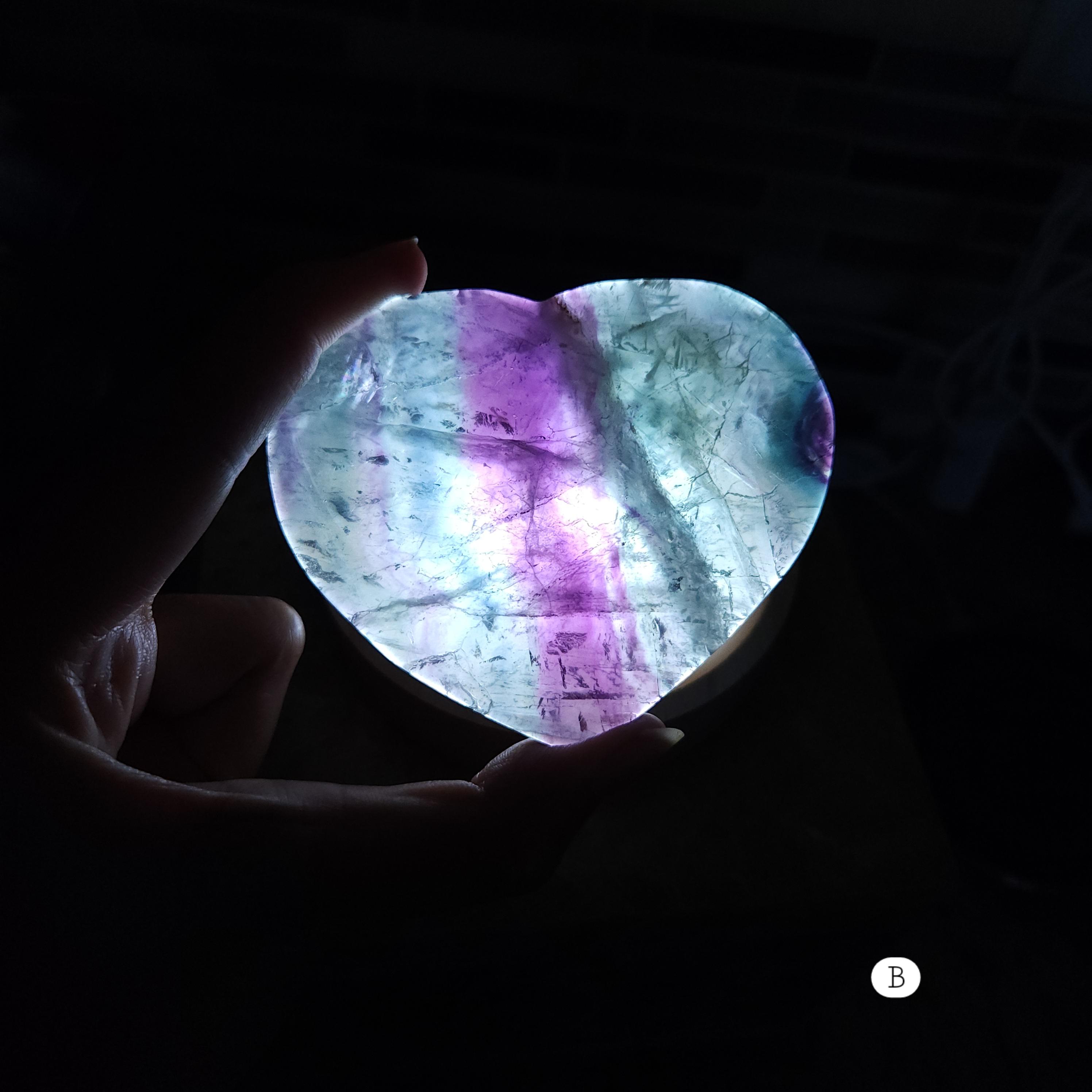 Fluorite Heart • Rainbow Fluorite crystal heart • Crystal Fluorite hearts • 