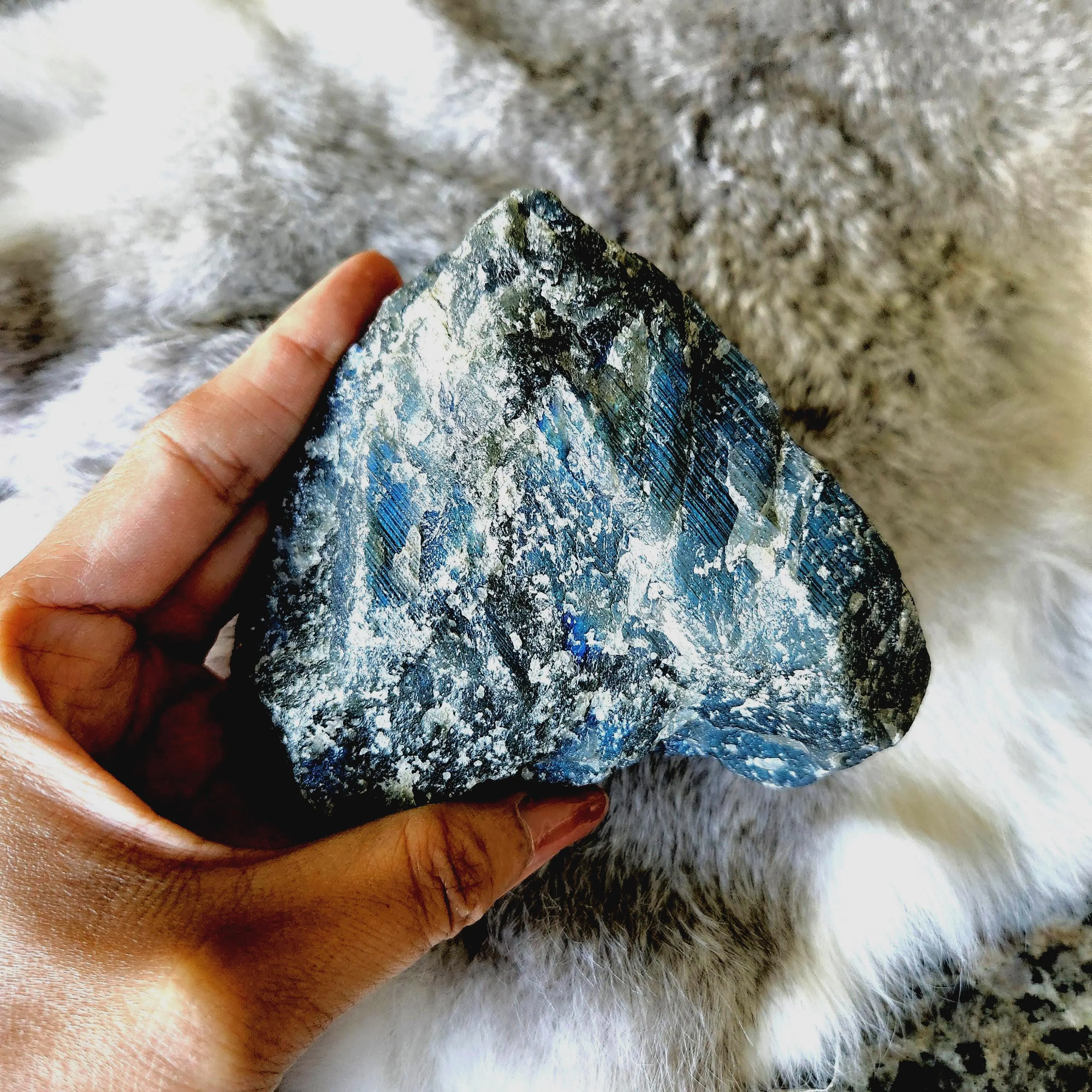 Labradorite crystal Freeform • 4.2" Raw rough Labradorite mineral • Labradorite free form specimen 