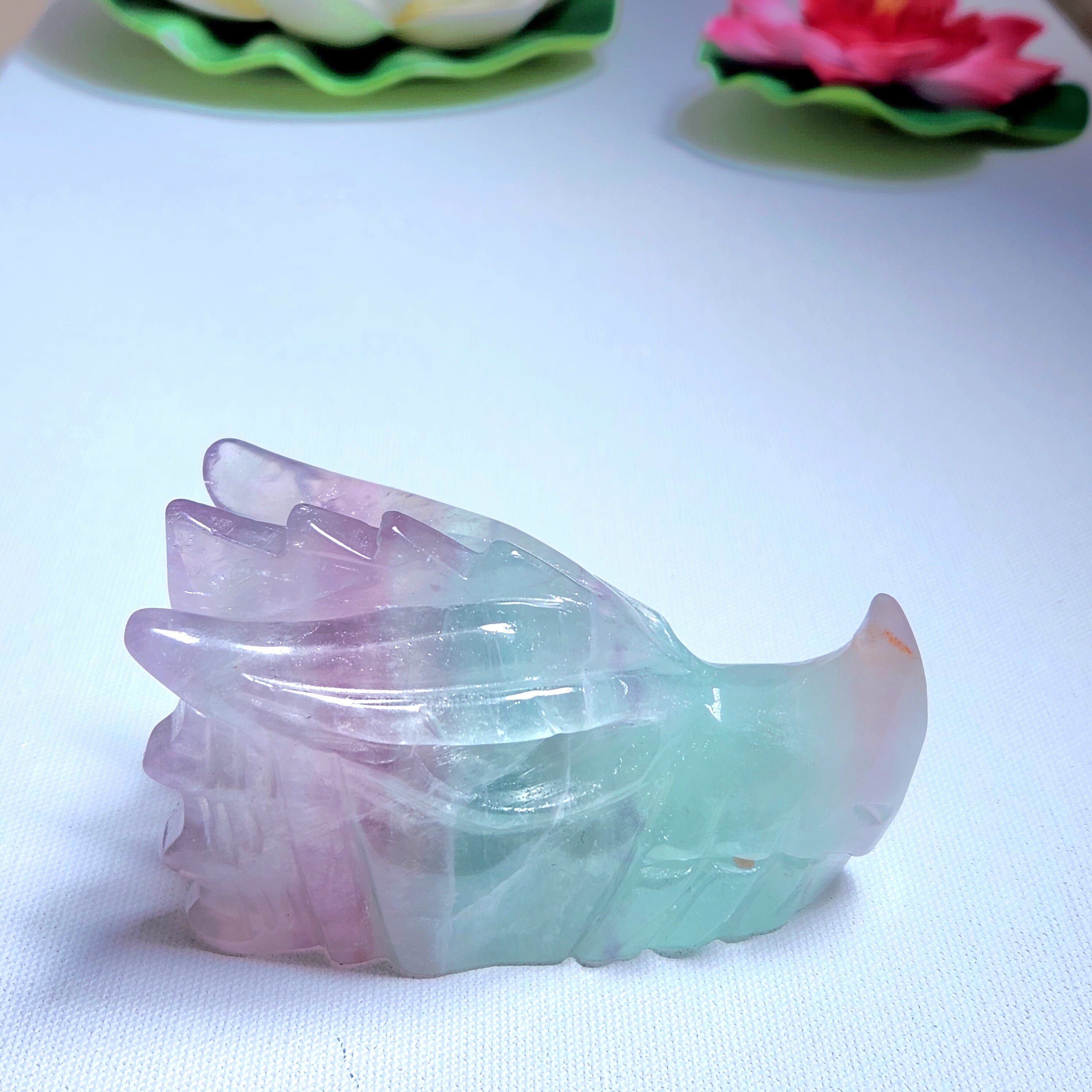 Fluorite Dragonhead • 3.8" crystal Fluorite Dragon Head Skull 