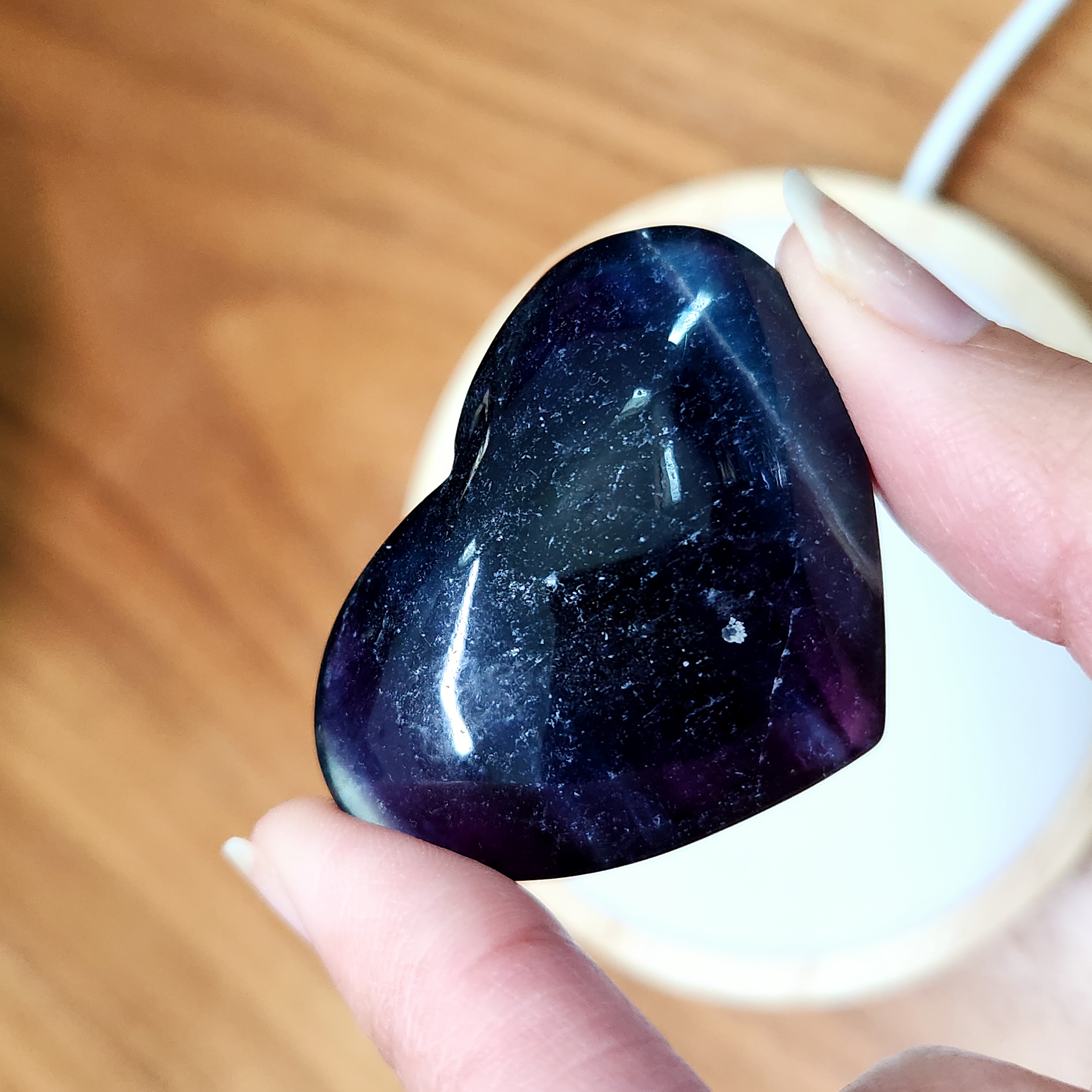 Fluorite Heart • 1.8" Blue with Purple Fluorite crystal heart • 