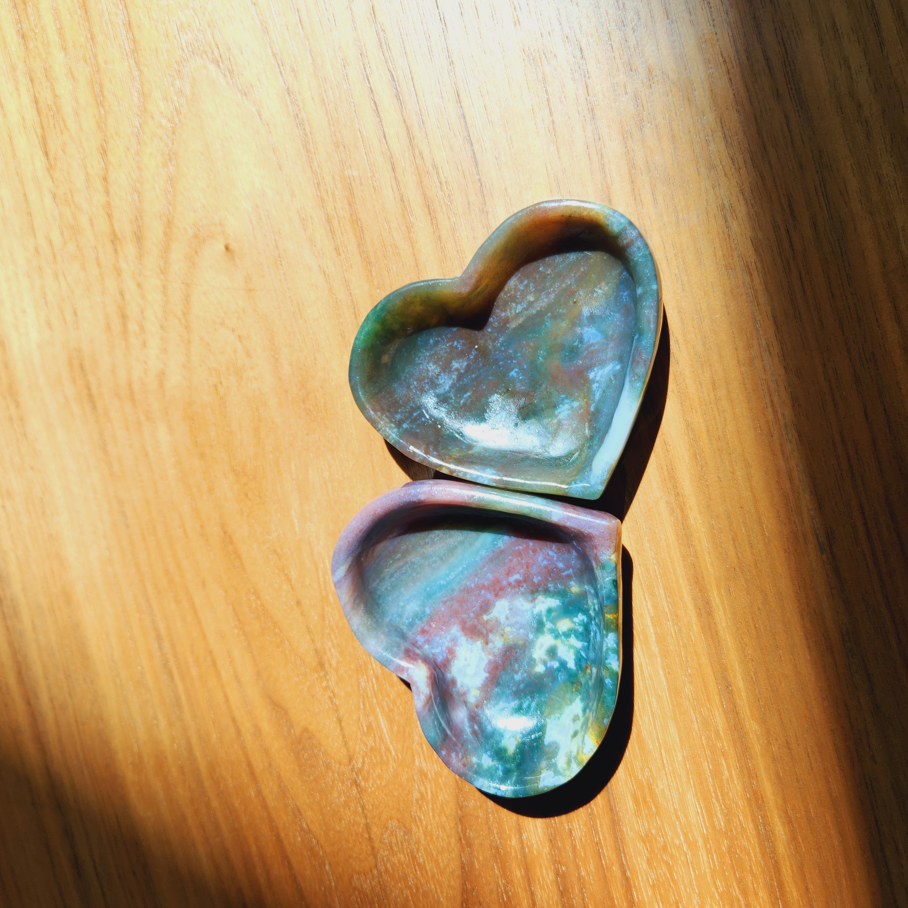 Ocean Jasper Bowl • 3.6" Ocean Jasper heart bowl • Healing Crystal Heart Shape Dish • Home Decoration Crystal Bowl Alter Bowl