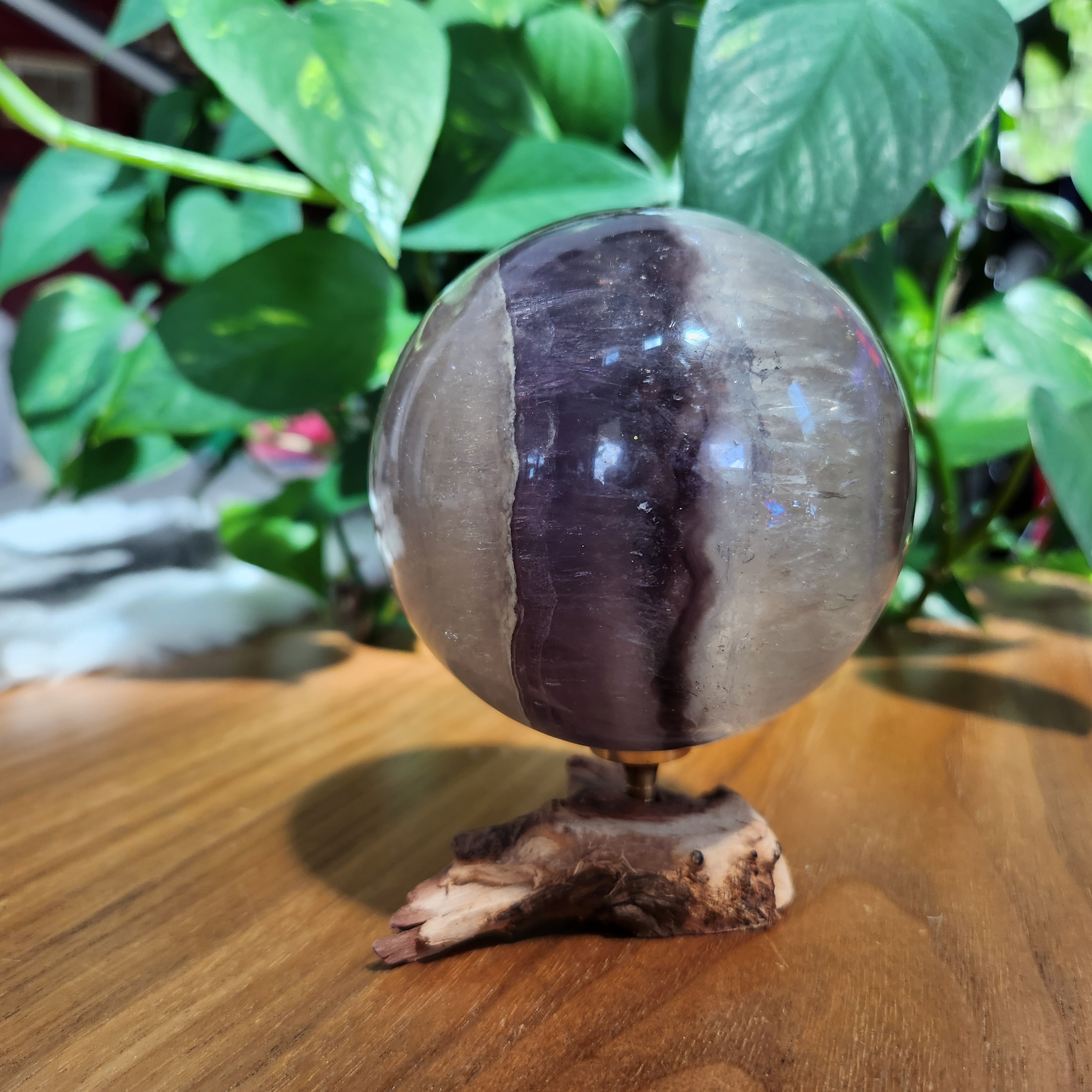 Mica Fluorite sphere • Rare 3.3" Fluorite Mica crystal sphere • Crystal gift home decoration display *stand not included