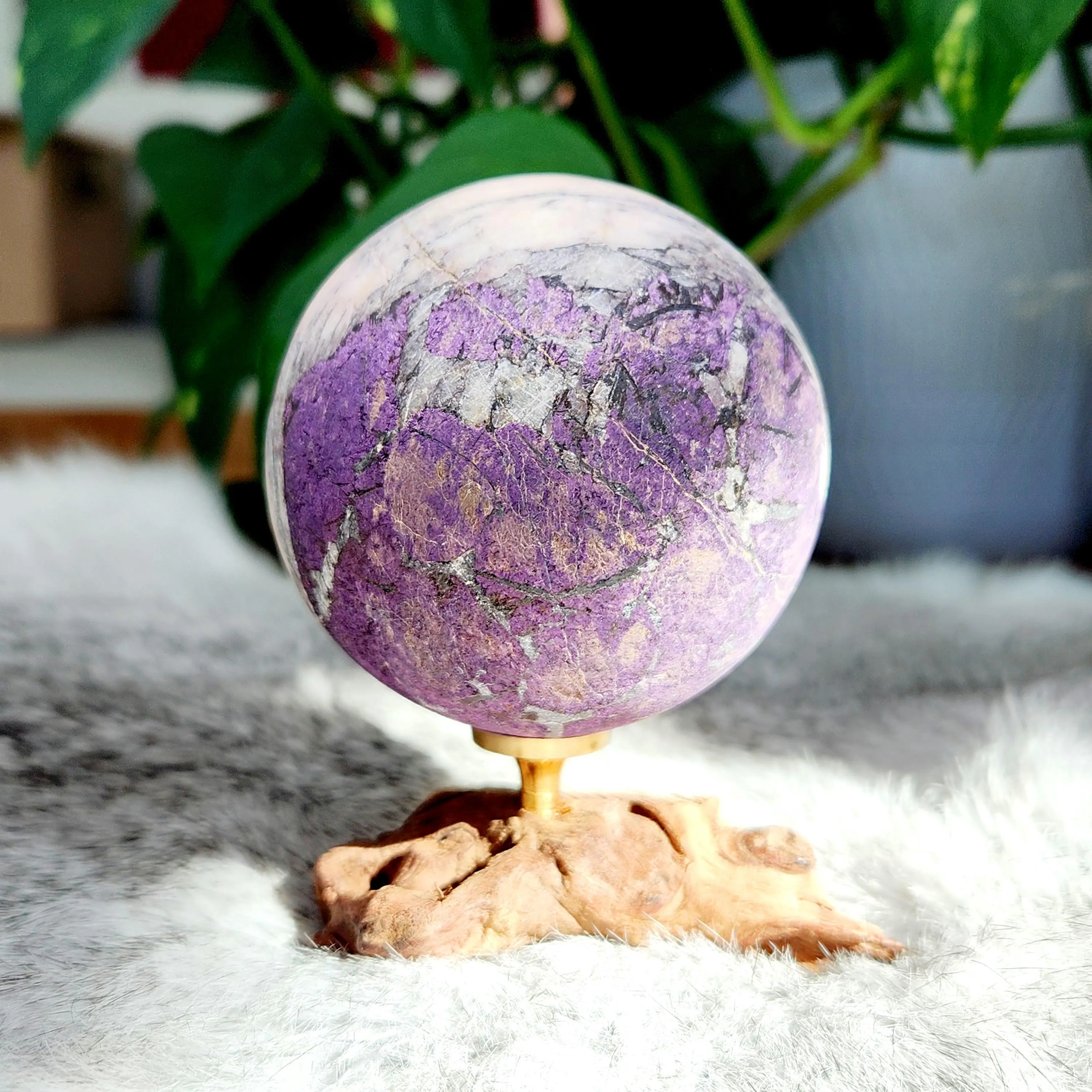 Purpurite Sphere - 66mm/2.6" Quality Purpurite Crystal Sphere with sparkles • 