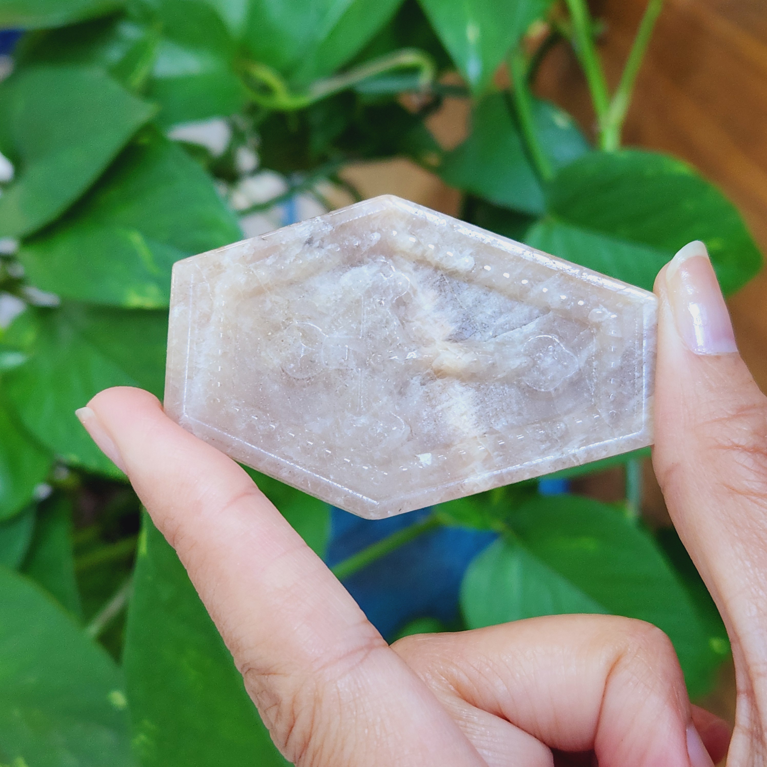 Moonstone Coffin • 2.5" Sunstone Moonstone Coffin • Coffin carving • Halloween Crystal Decoration - Crystal Gift idea