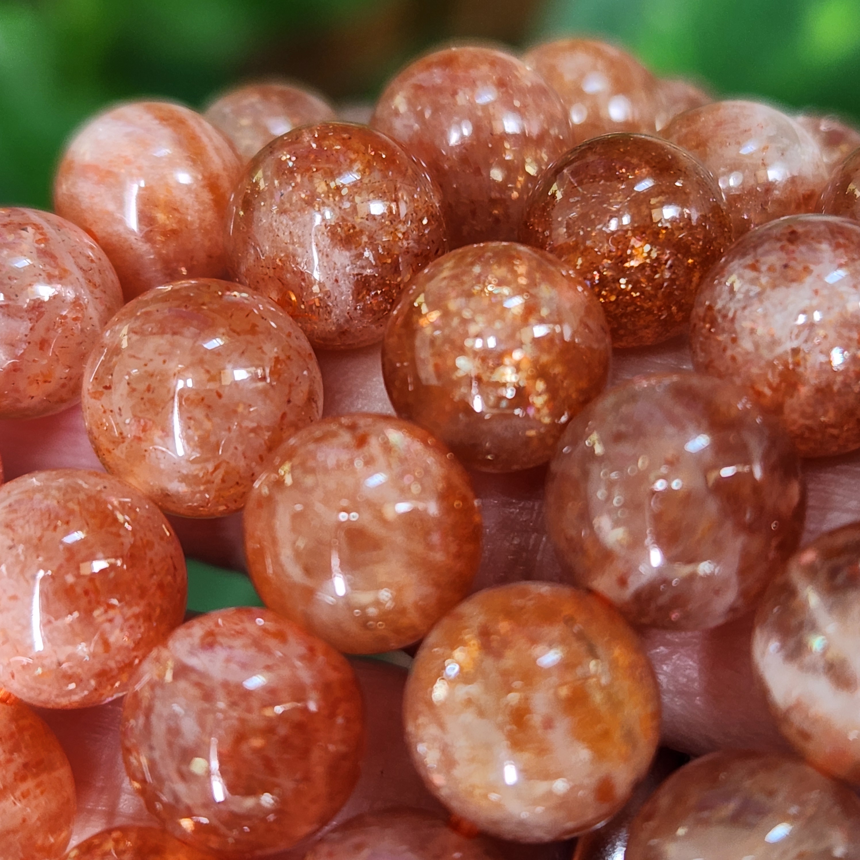 Arusha Sunstone Bracelet • 8mm Arusha gemstone crystal bracelets 