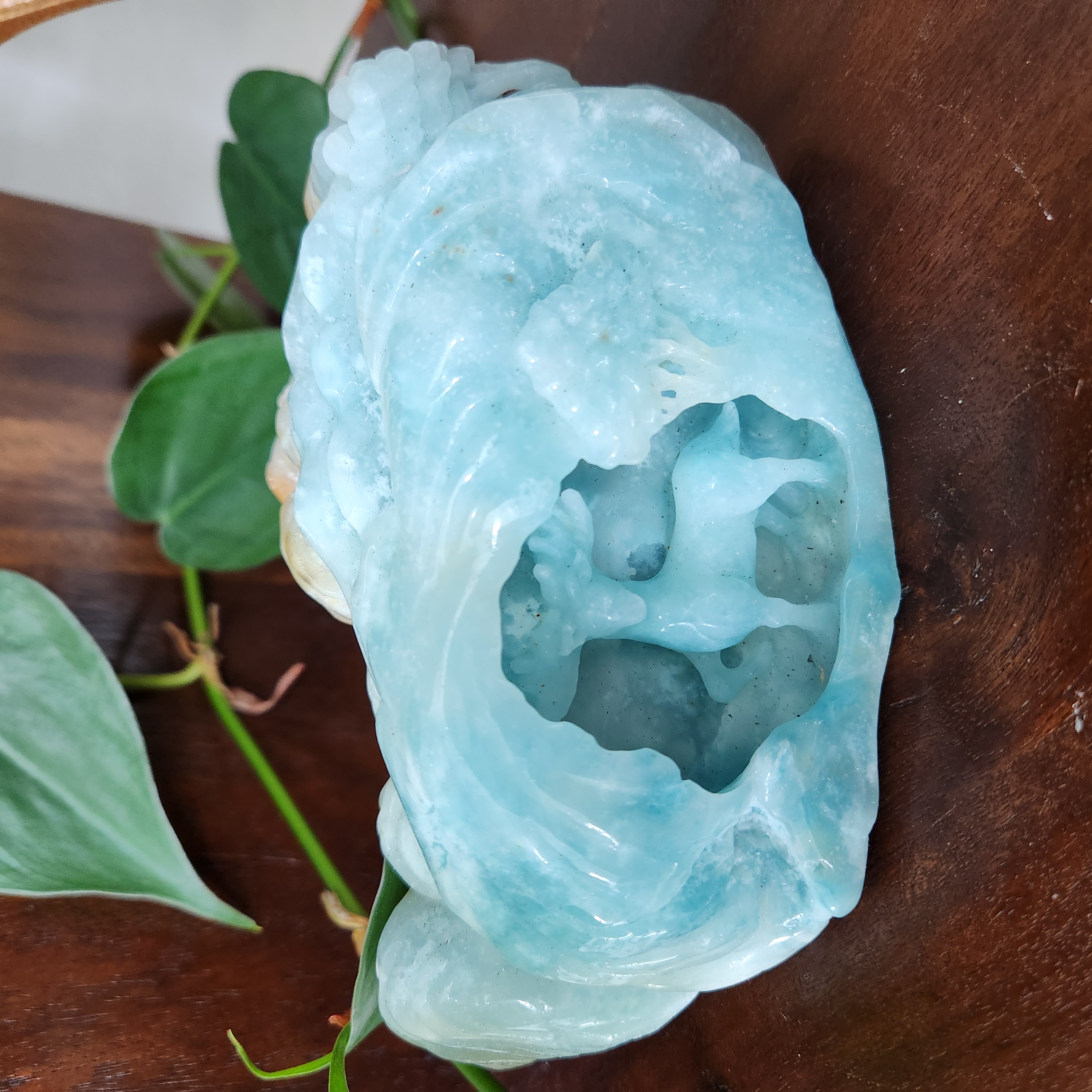Deer Carving • 5.7" Elk Carving • Amazonite crystal antelope carving • 