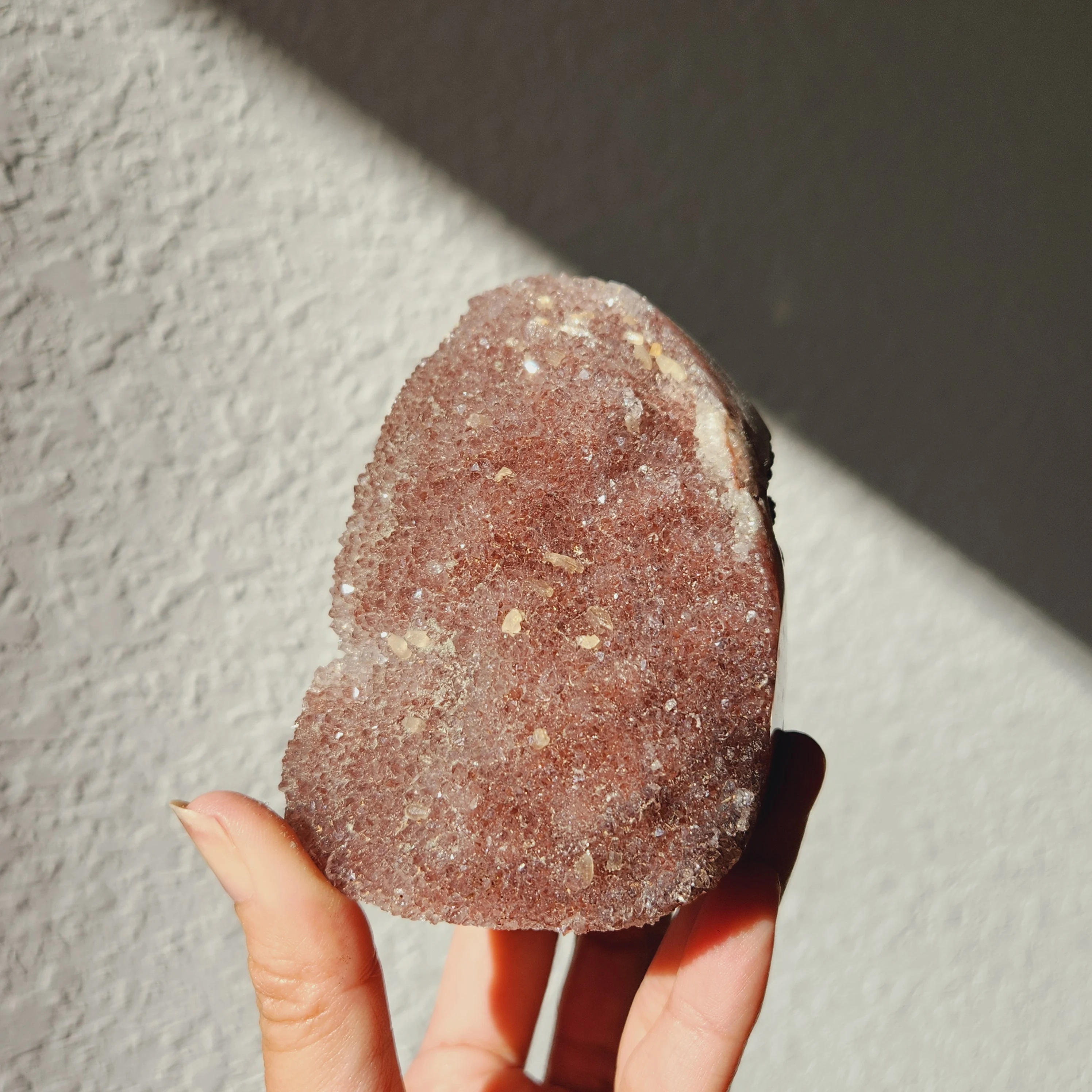 Amethyst Free Form - 4" Brazilian Pink Amethyst Specimen Mineral • Raw crystal Amethyst with customized wooden base