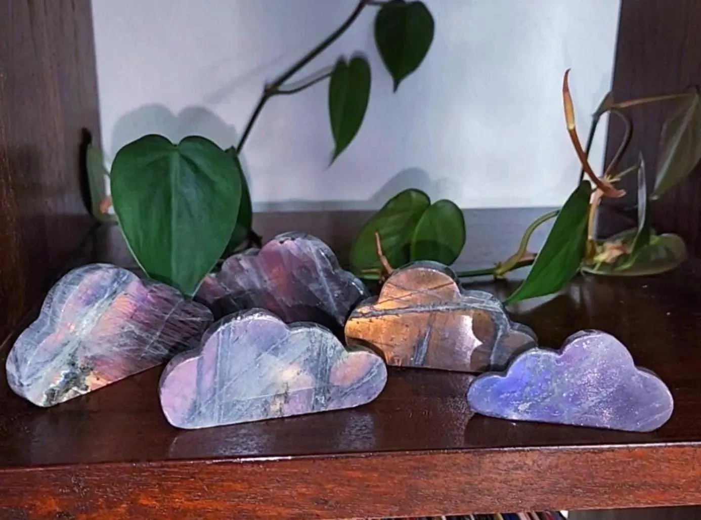 Labradorite Cloud • Flashy Purple, Gold Labradorite crystal cloud carving 