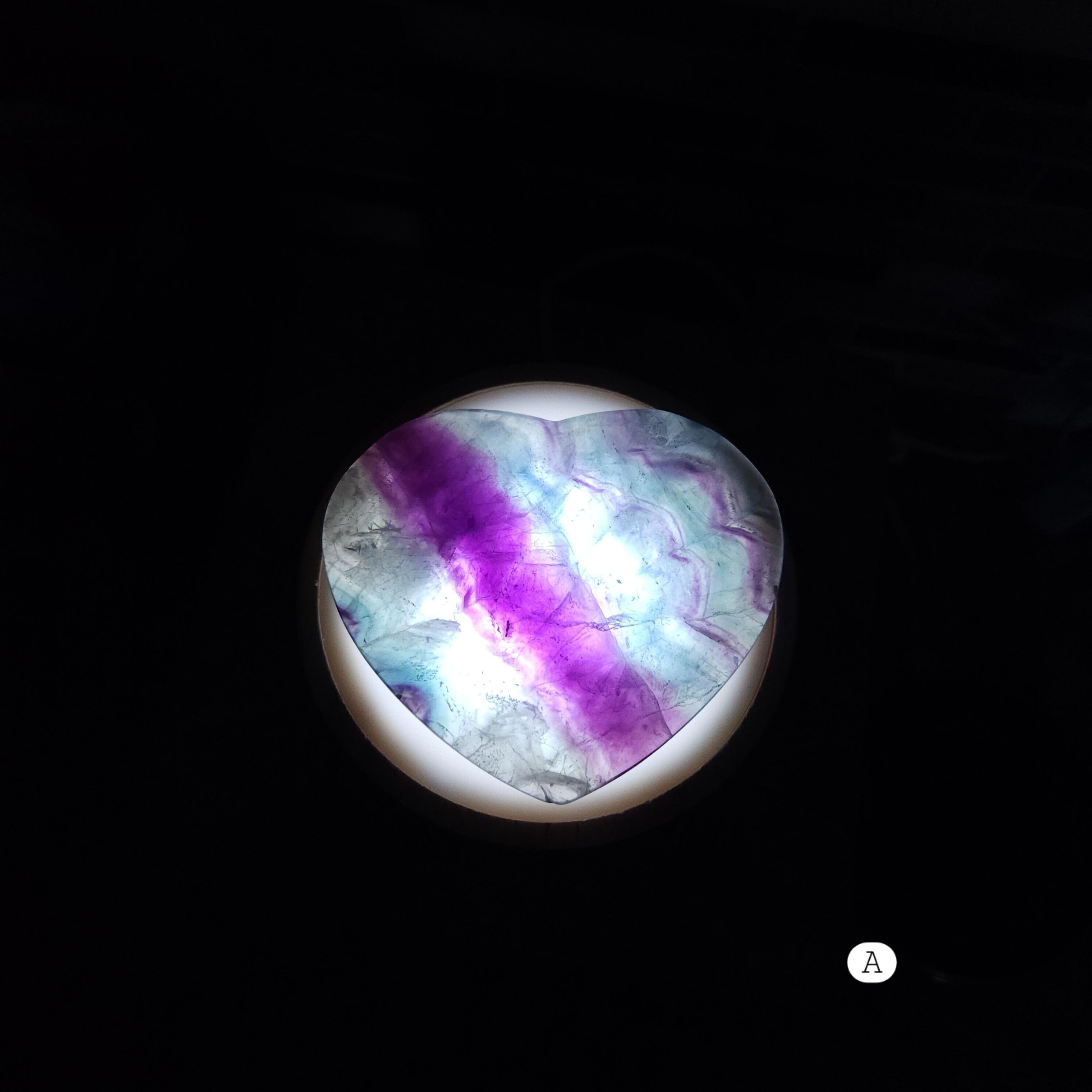 Fluorite Heart • Rainbow Fluorite crystal heart • Crystal Fluorite hearts •