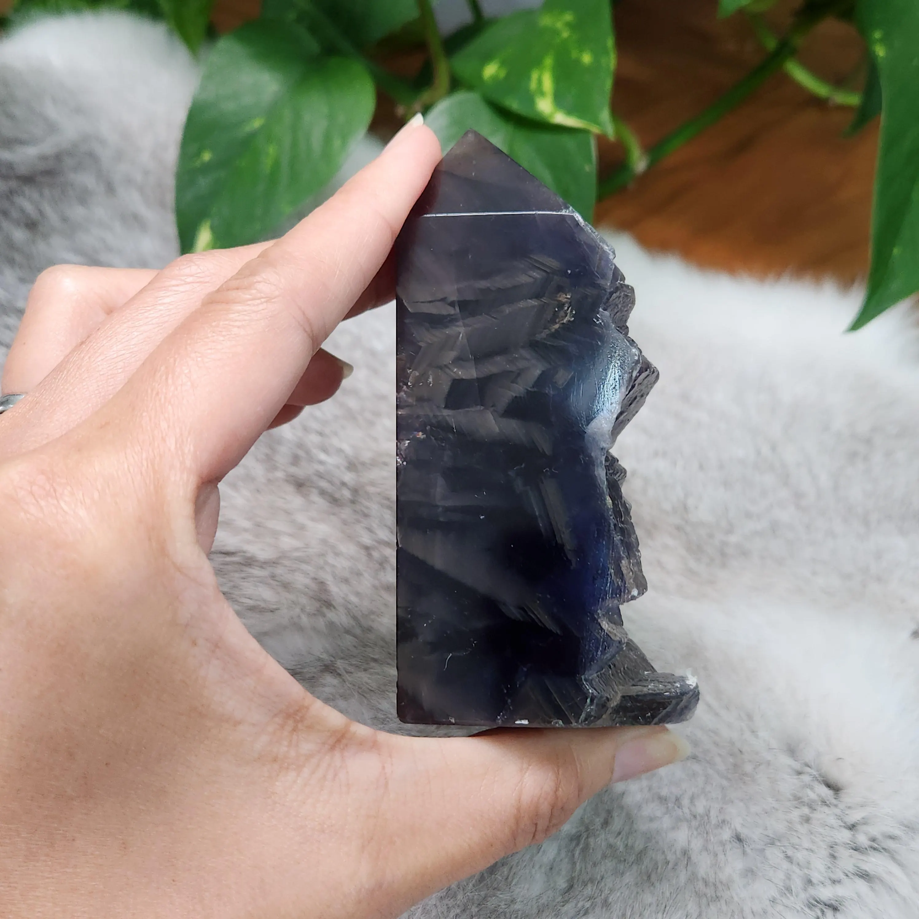 Black Rose Fluorite Point - 4" Black Rose Fluorite crystal point 