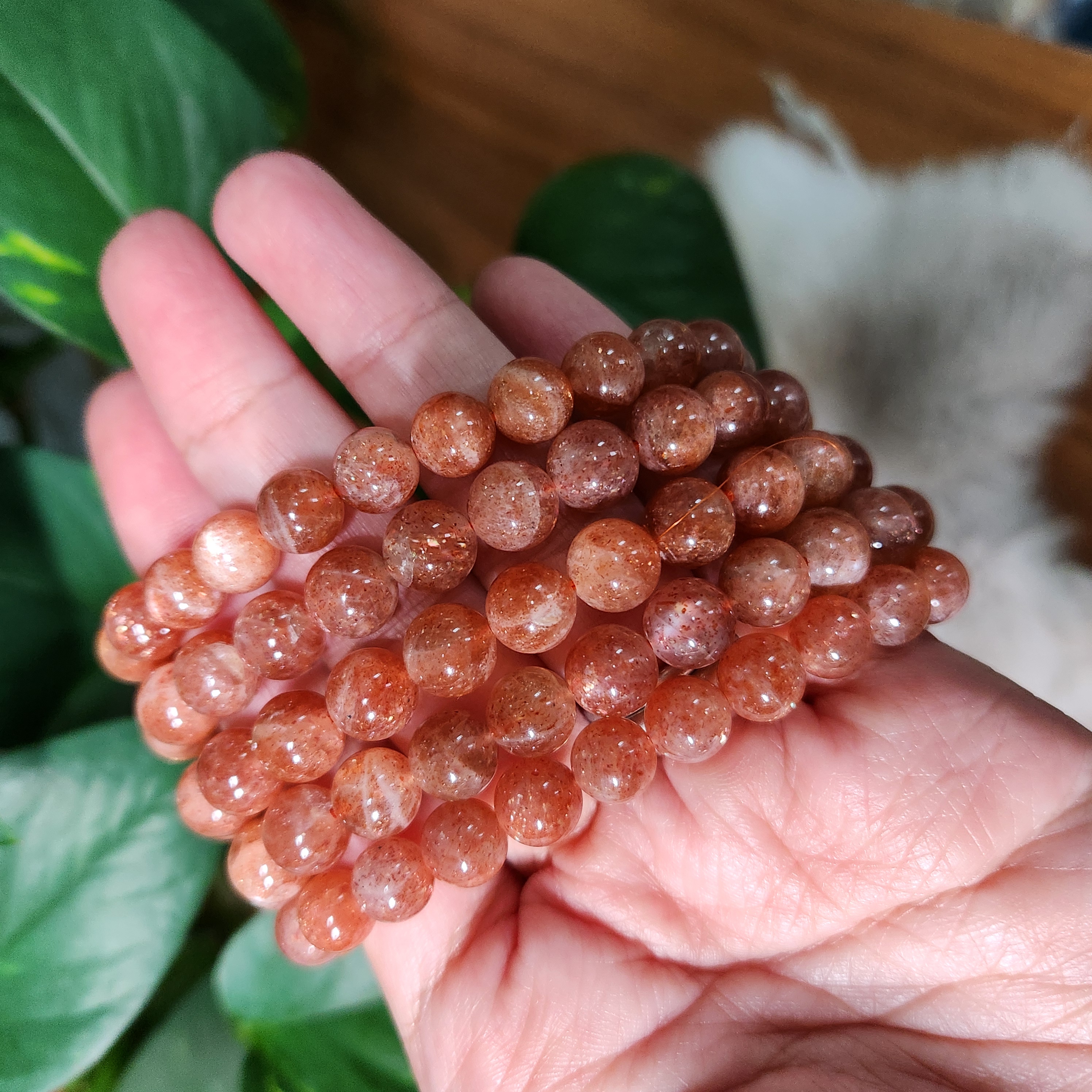 Arusha Sunstone Bracelet • 8mm Arusha gemstone crystal bracelets 