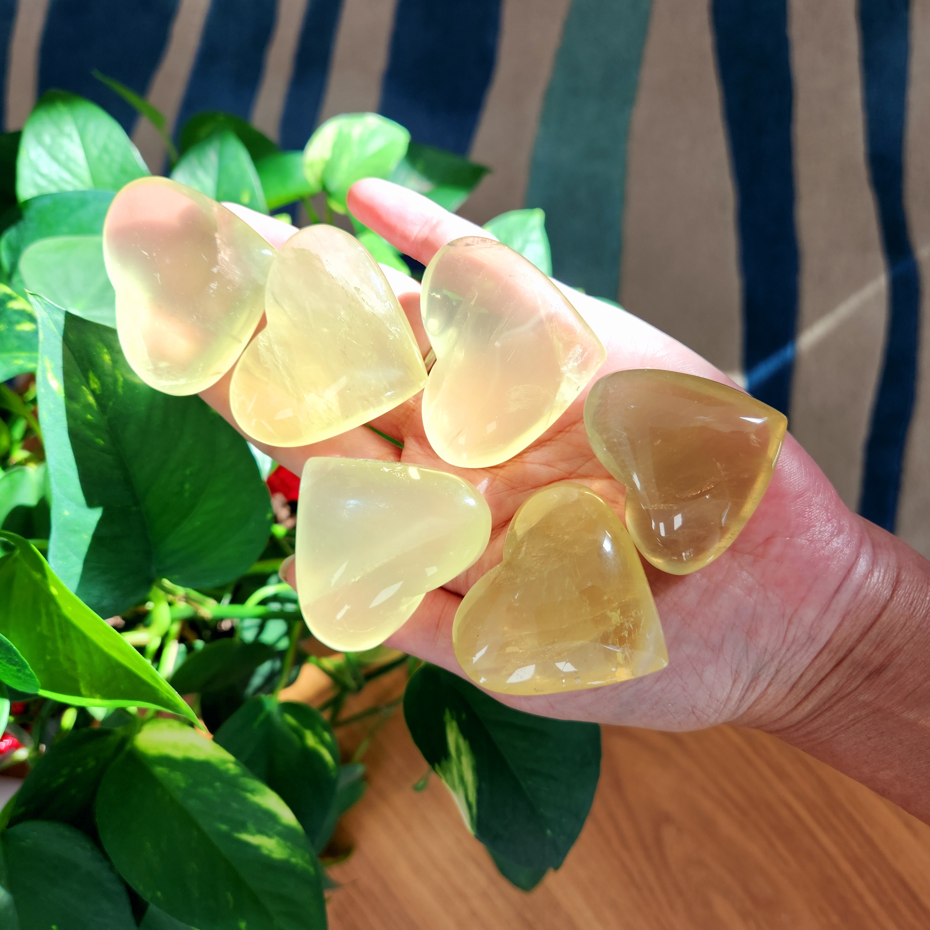 Citrine Heart • 2" Natural Citrine Crystal Heart carving with starlight • Citrine Crystal Home Decoration gift