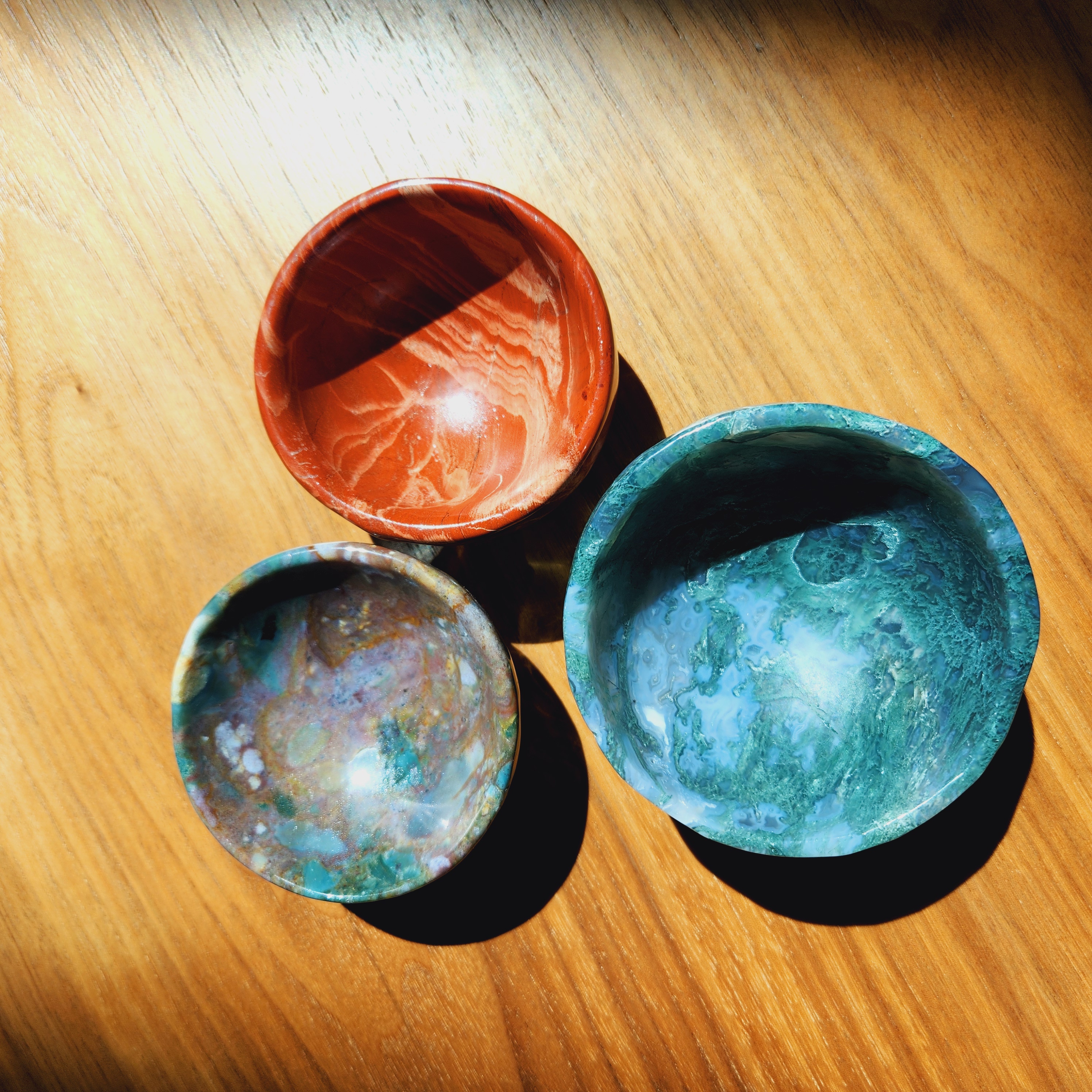 Red Jasper Bowl, Ocean Jasper Bowl, Moss Agate Bowl • 3++" Big Round Gemstone Alter Crystal Bowl • Round crystal Dish • Crystal gift