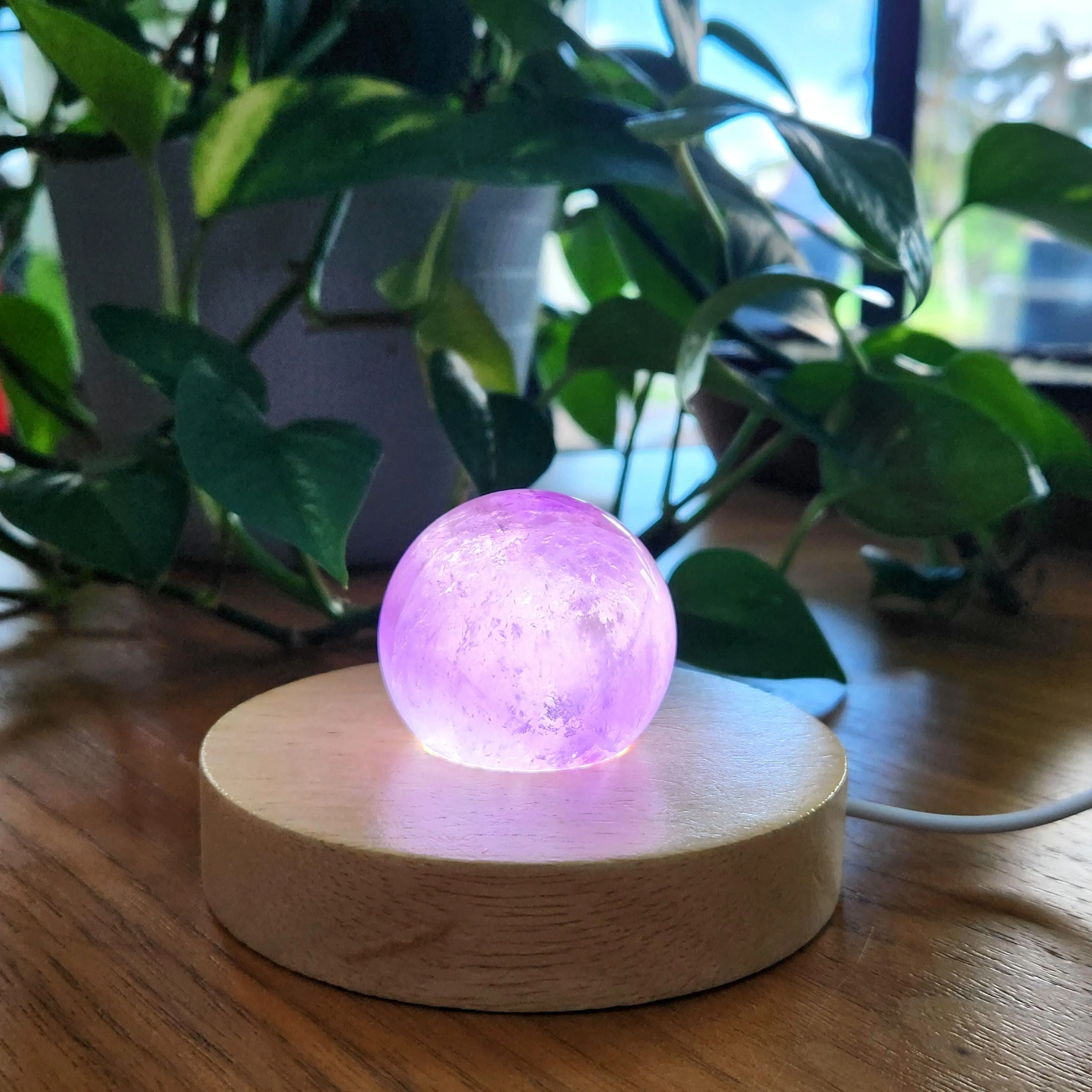 Amethyst Sphere -1.8" Clear High grade Purple Atomic Trapiche Amethyst Sphere with rainbows