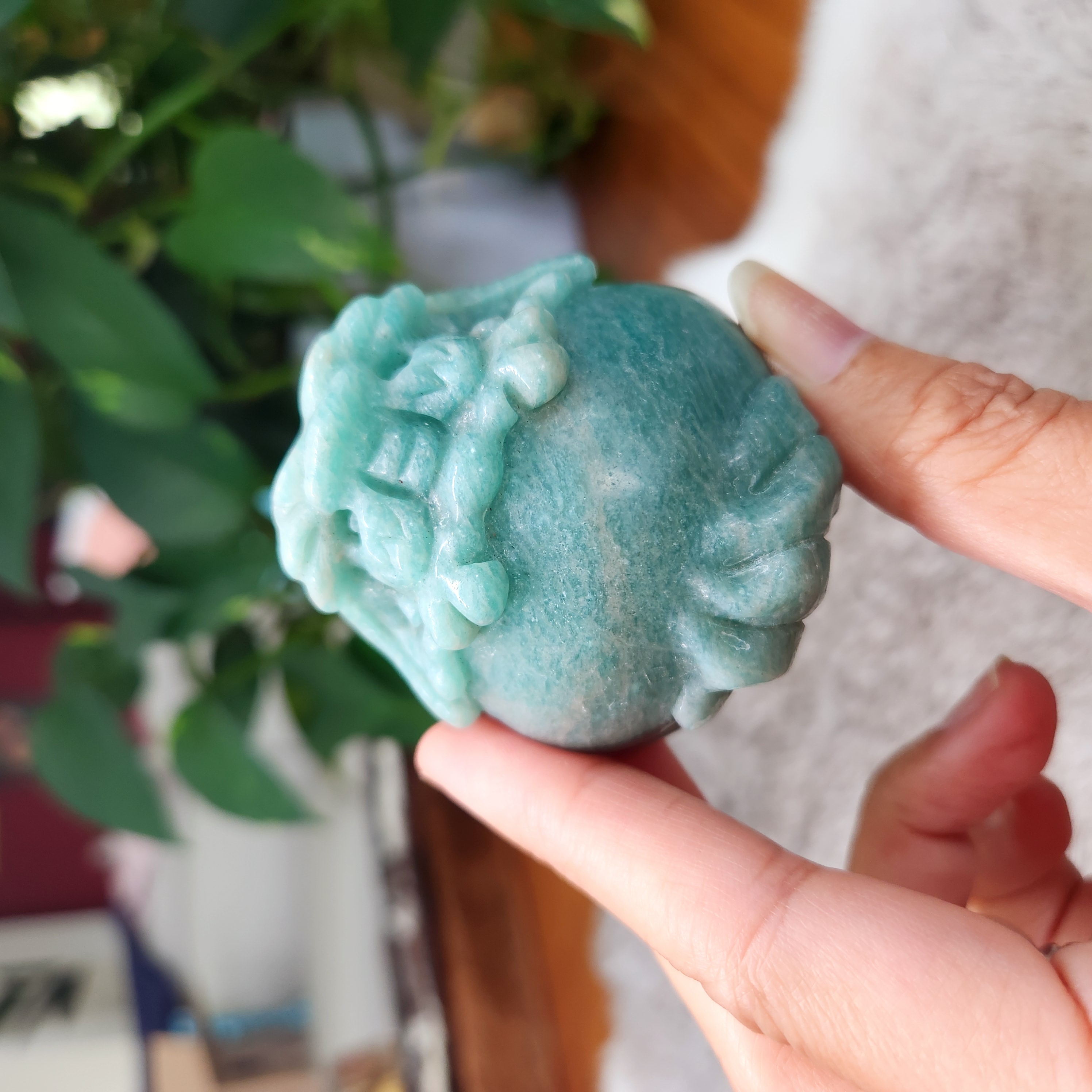 Dragon Turtle • Amazonite Dragon Turtle • Gemstone crystal dragon turtle carving • Feng Shui gift home display