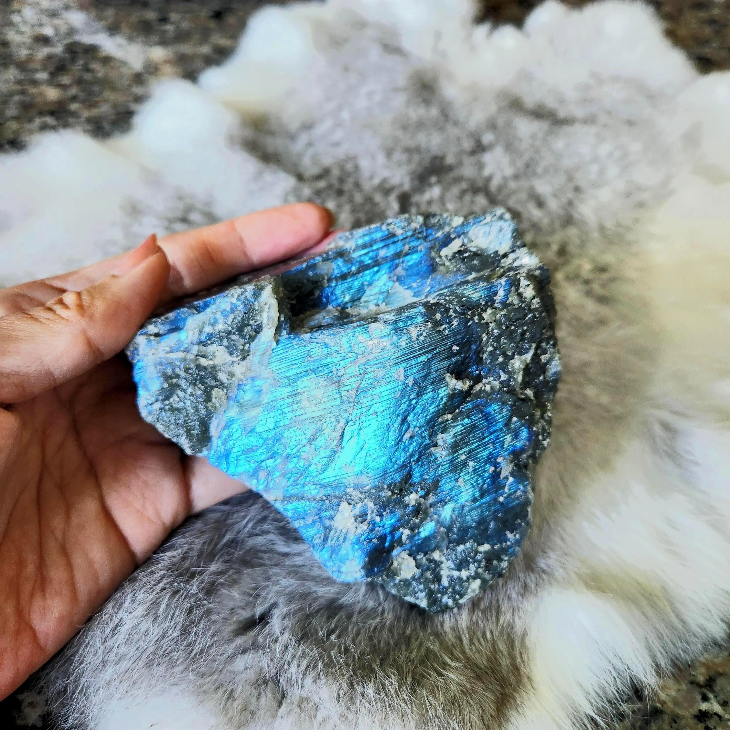 Labradorite crystal Freeform • 4.2" Raw rough Labradorite mineral • Labradorite free form specimen