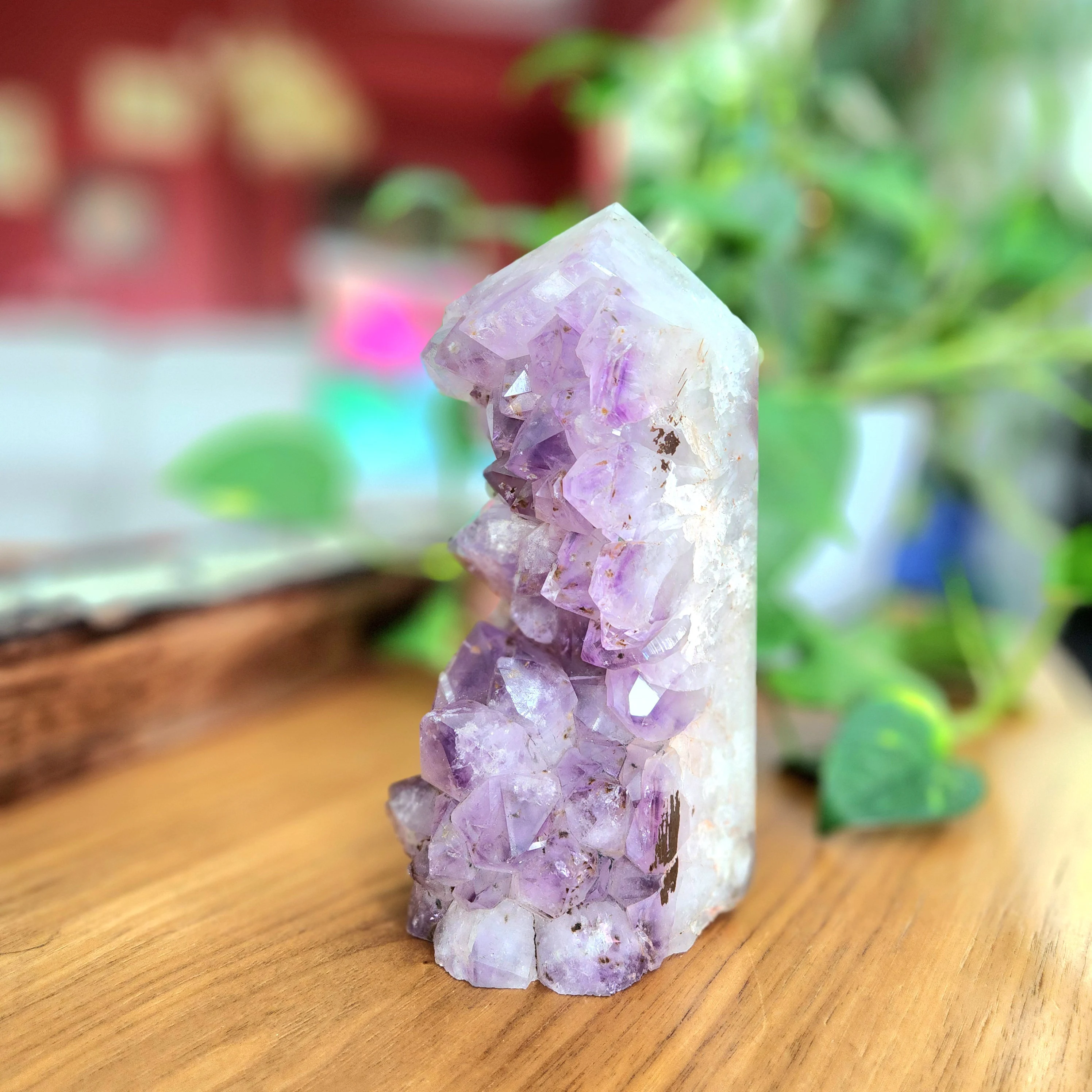 Amethyst Tower - 7" Amethyst Cluster Tower Obelisk • Raw Amethyst Cluster Point • Extra Large Crystal gift - crystal home decor