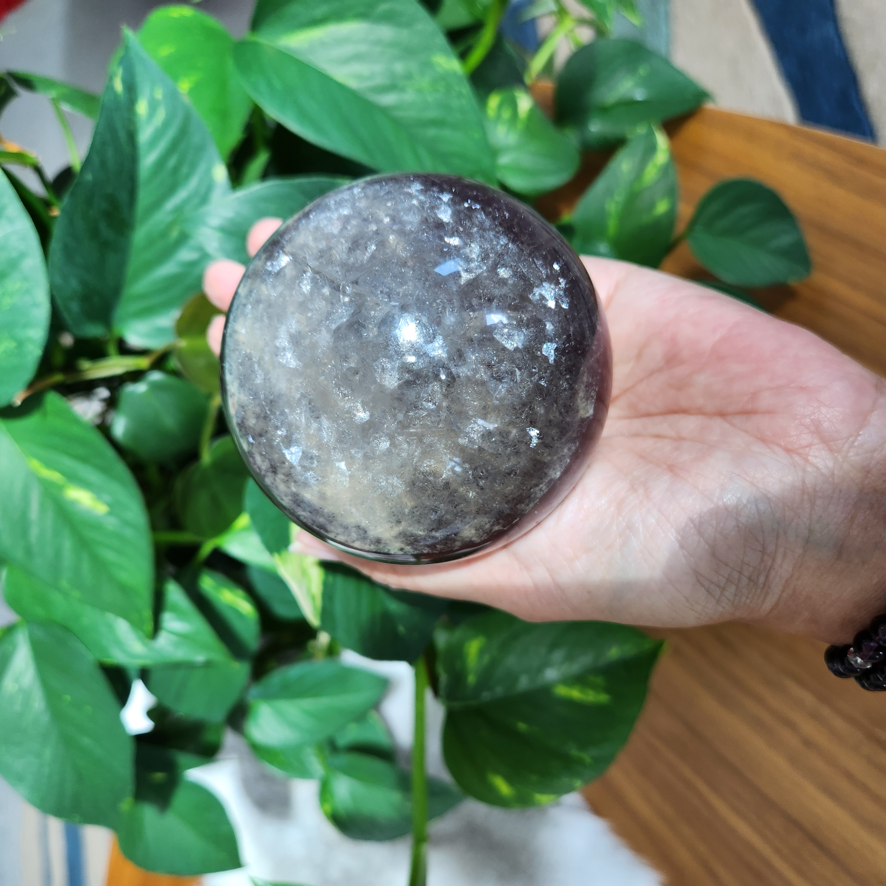 Mica Fluorite sphere • Rare 3.3" Fluorite Mica crystal sphere • Crystal gift home decoration display *stand not included