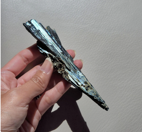 Raw Vivianite Mineral Specimen • 4.5" Natural Raw Green Glassy Vivianite Fan• Collector's Healing Crystal • Crystal Gift