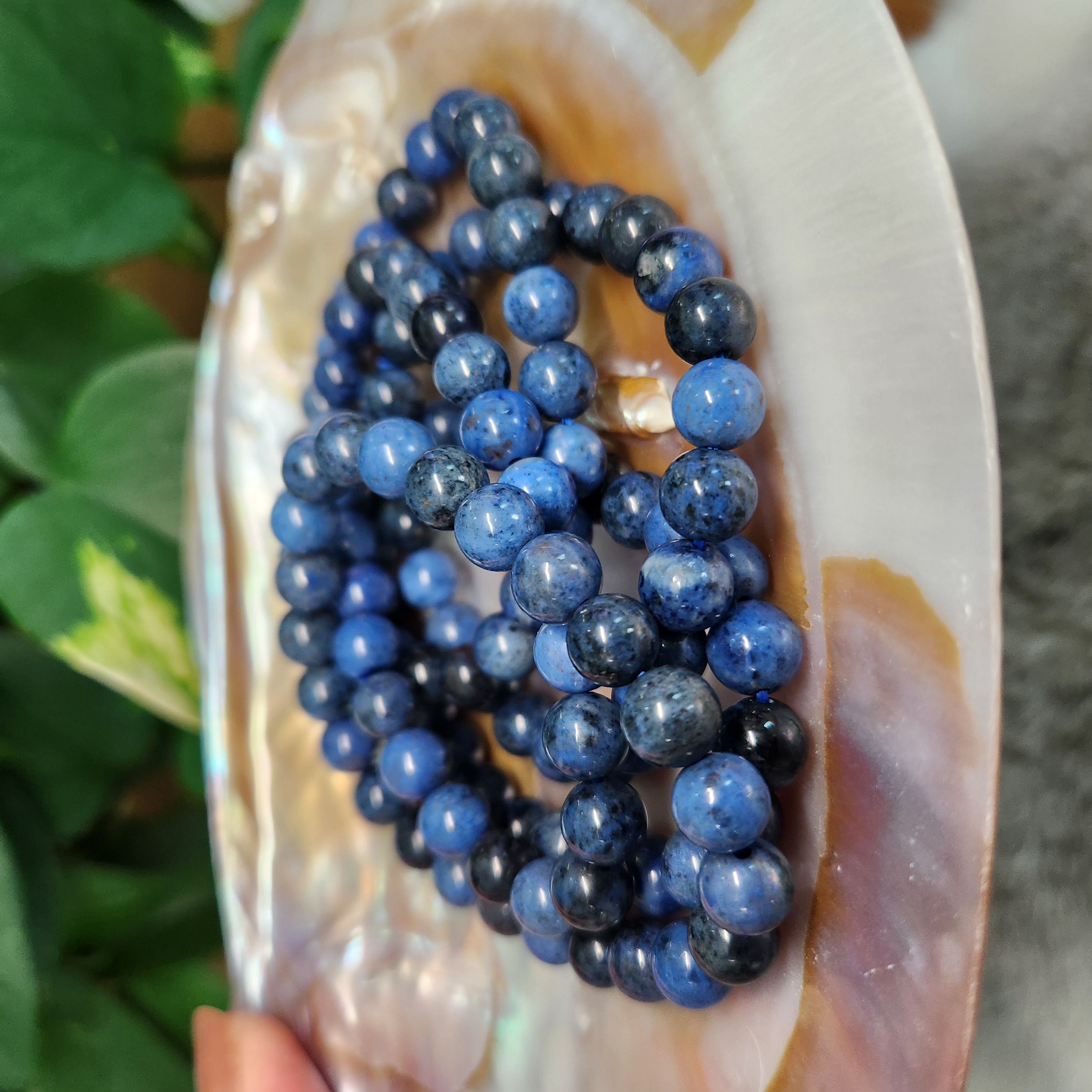 Dumortierite bracelet • RARE 8mm Blue Dumortierite 8mm bracelet • Blue Denim bead 