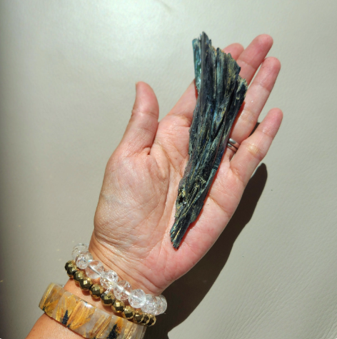 Raw Vivianite Mineral Specimen • 4.5" Natural Raw Green Glassy Vivianite Fan• Collector's Healing Crystal • Crystal Gift