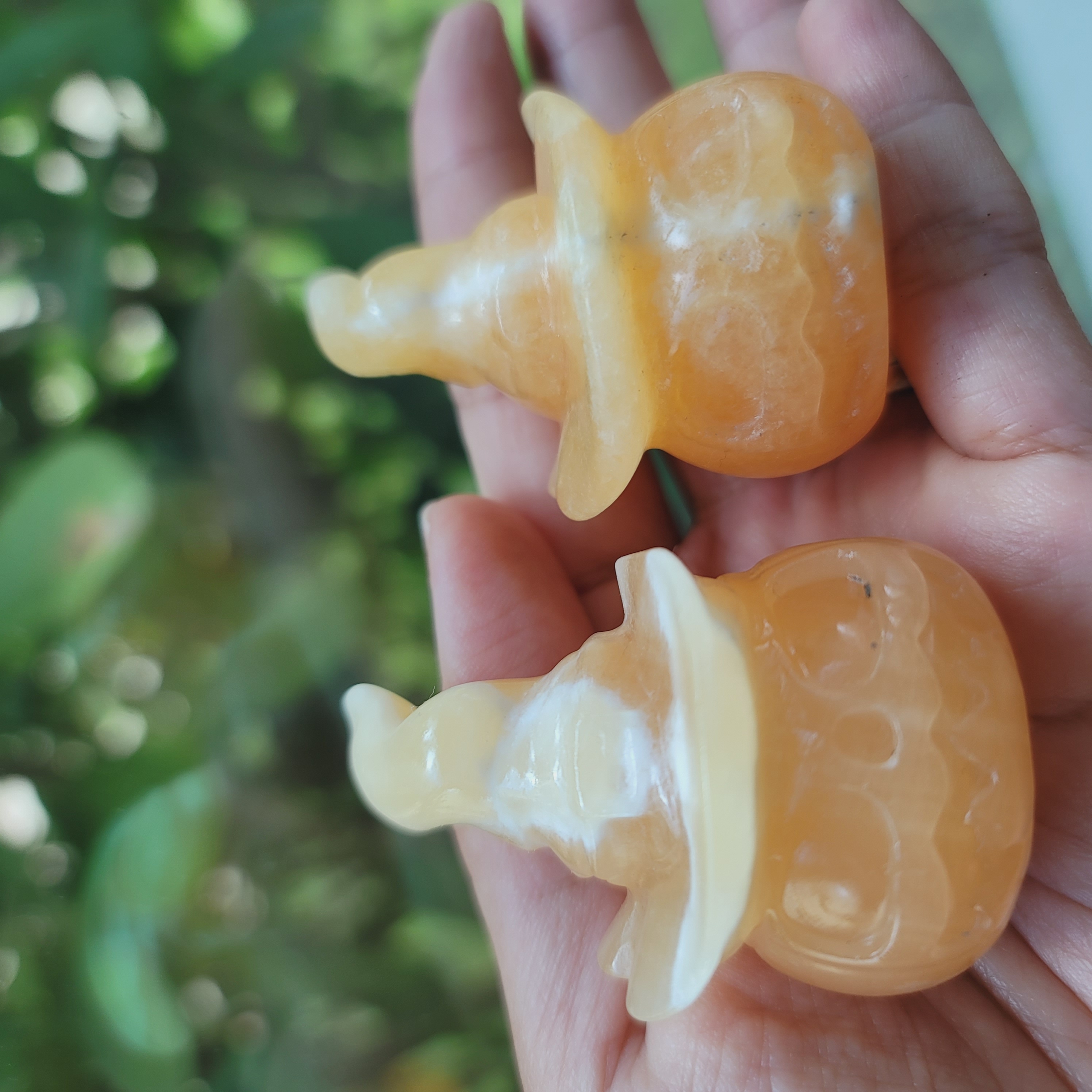 Orange Calcite Pumpkin • 2' Halloween Pumpkin Carving, home Decoration • Witch hat pumpkin • Crystal Jack O Lantern Pumpkin