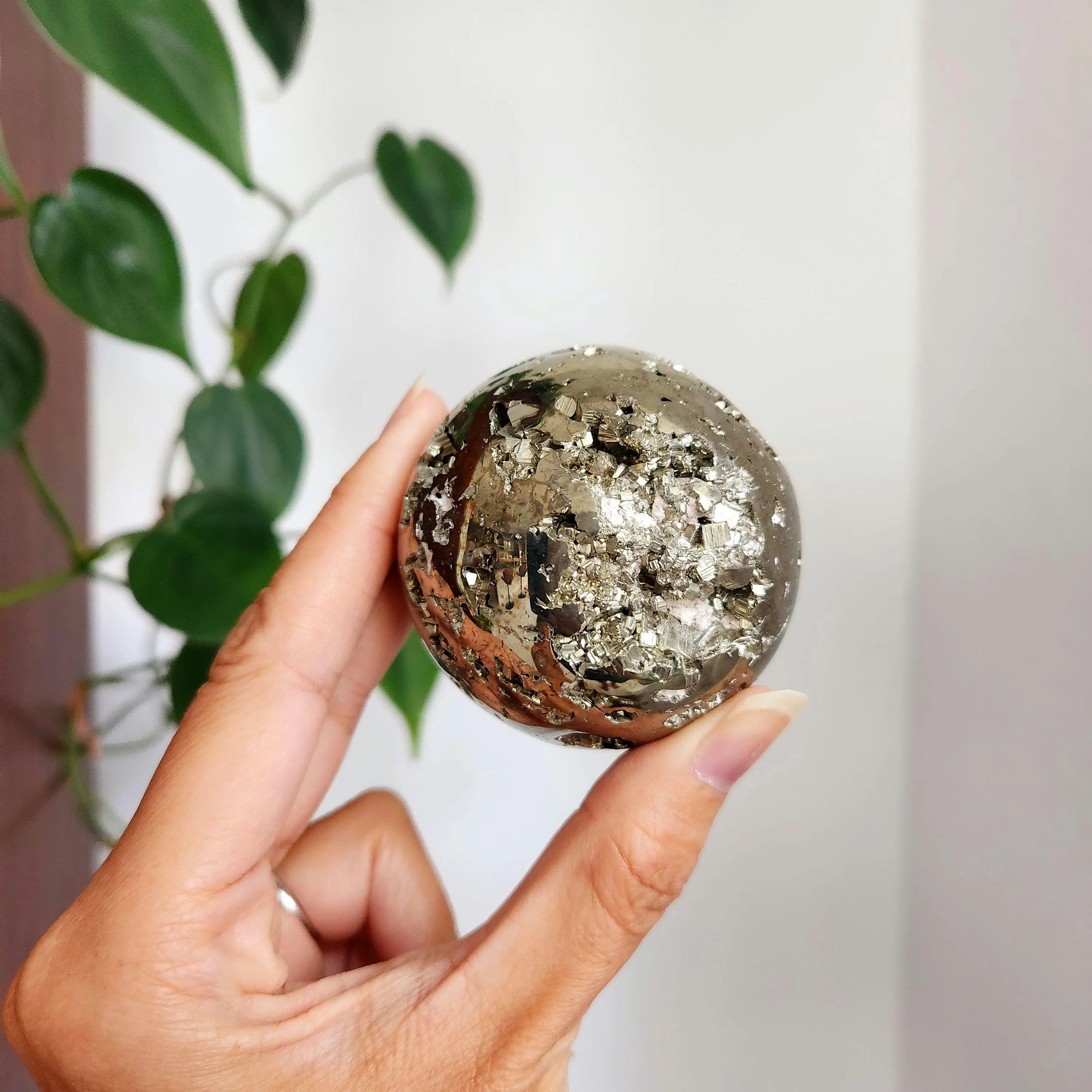 Pyrite Sphere • 60mm Peruvian Pyrite Sphere •