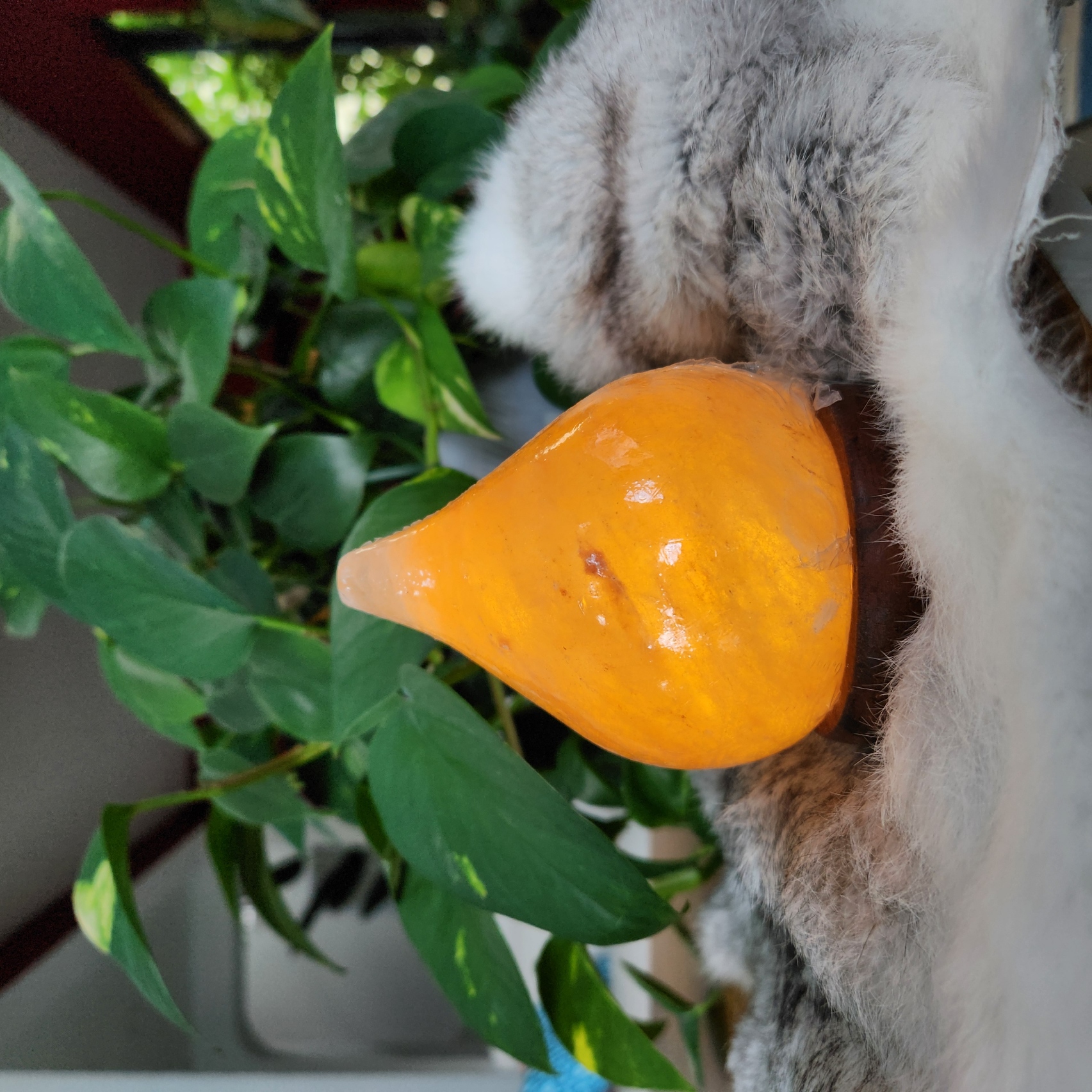 Salt Lamp • Himalayan Water Droplet shape lamp • Peach shape night light - Healing Crystal Gift Home decoration