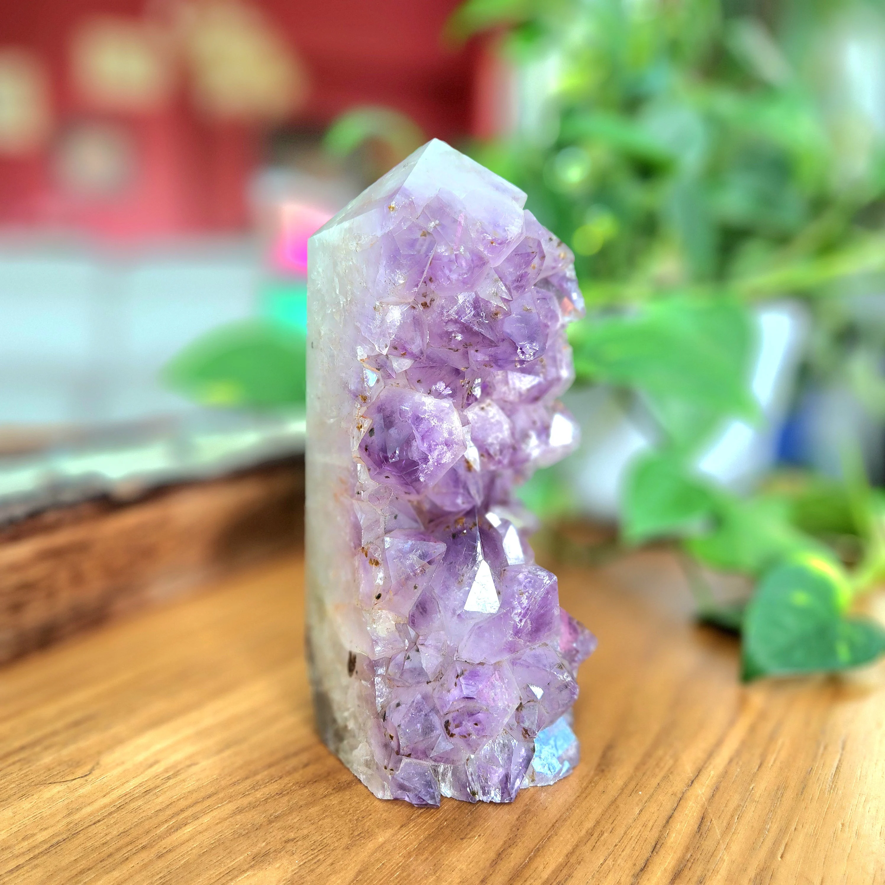Amethyst Tower - 7" Amethyst Cluster Tower Obelisk • Raw Amethyst Cluster Point • Extra Large Crystal gift - crystal home decor
