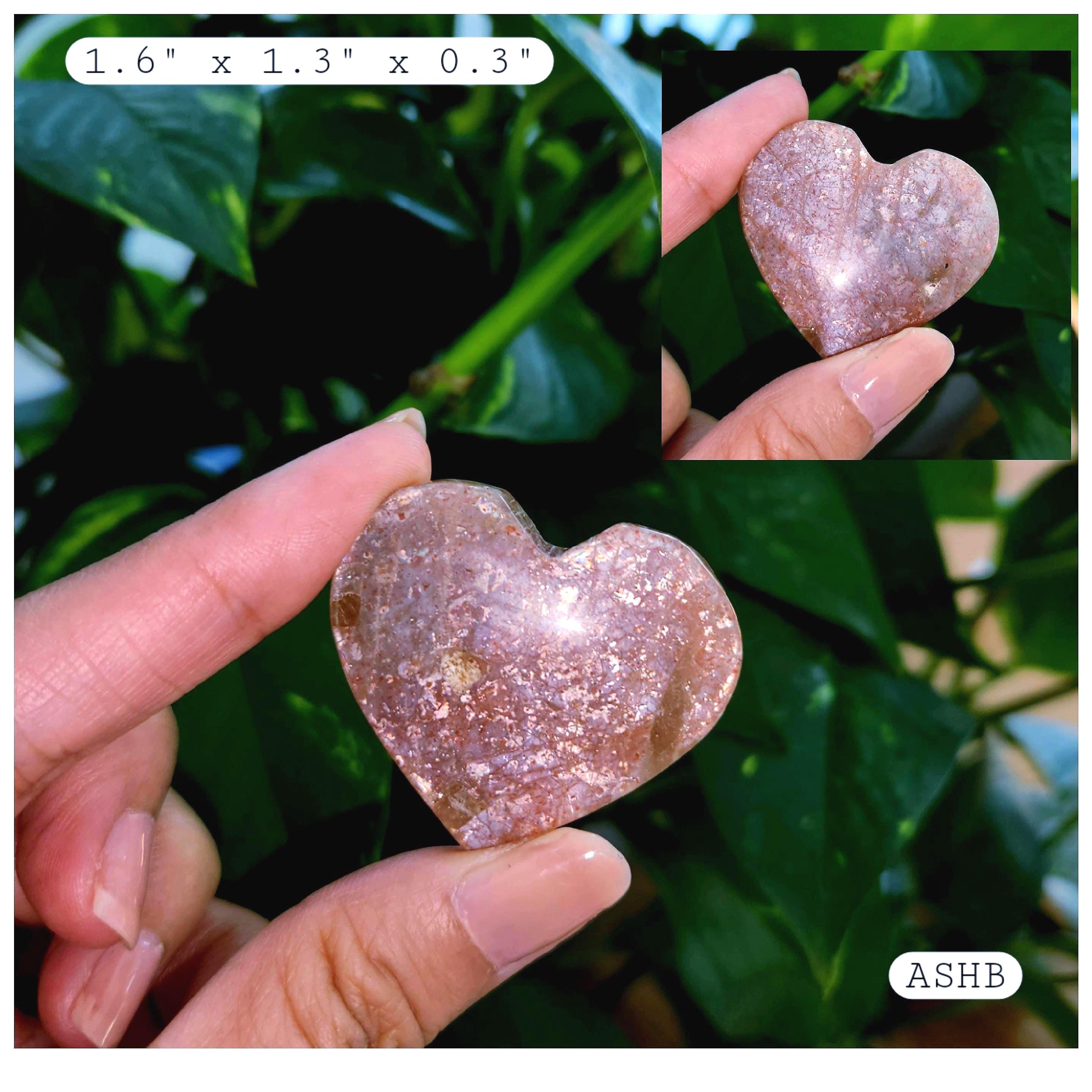 Arusha Sunstone Heart • 1.8" flashy Arusha gemstone crystal heart • High grade, rainbow confetti Arusha sunstone 
