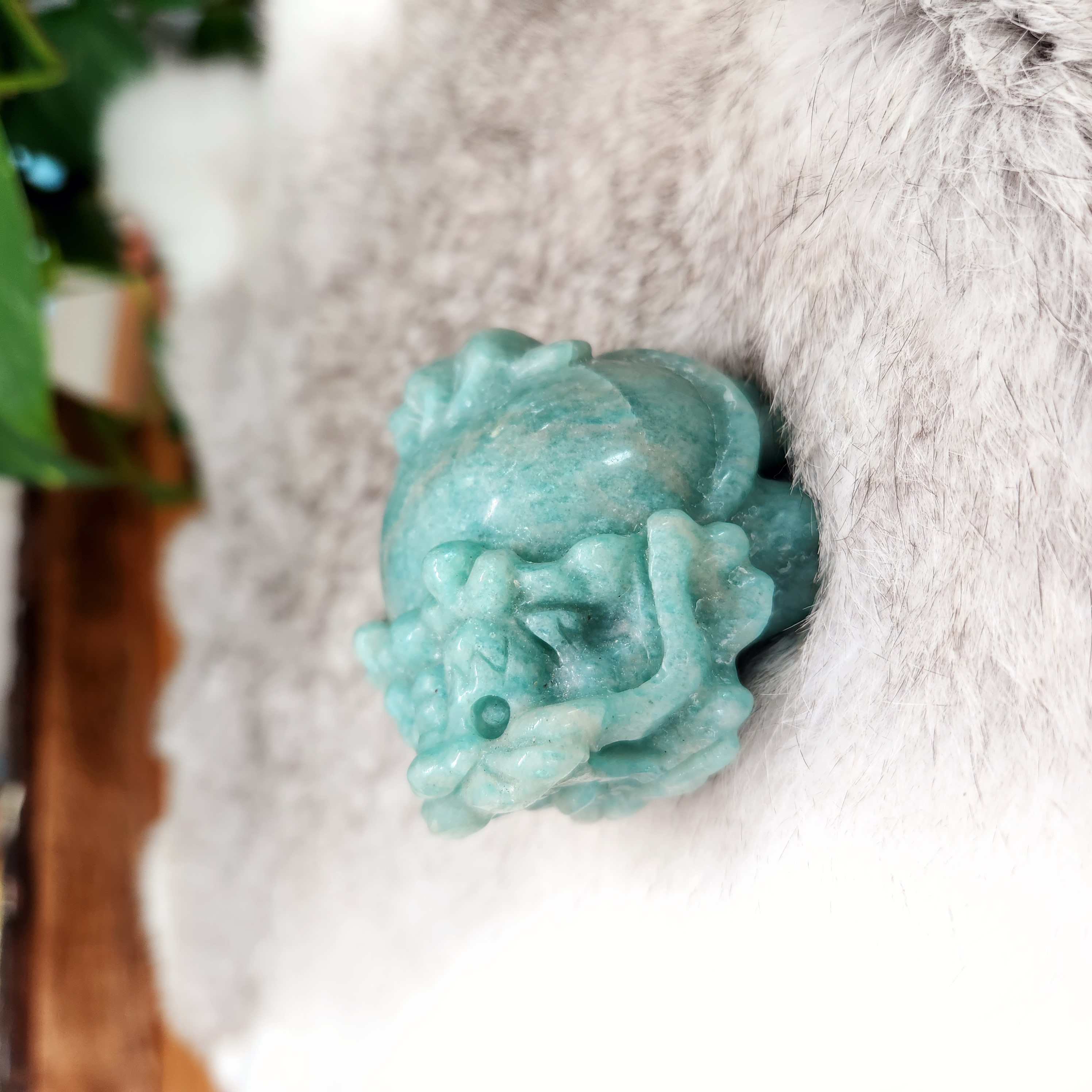 Dragon Turtle • Amazonite Dragon Turtle • Gemstone crystal dragon turtle carving • Feng Shui gift home display