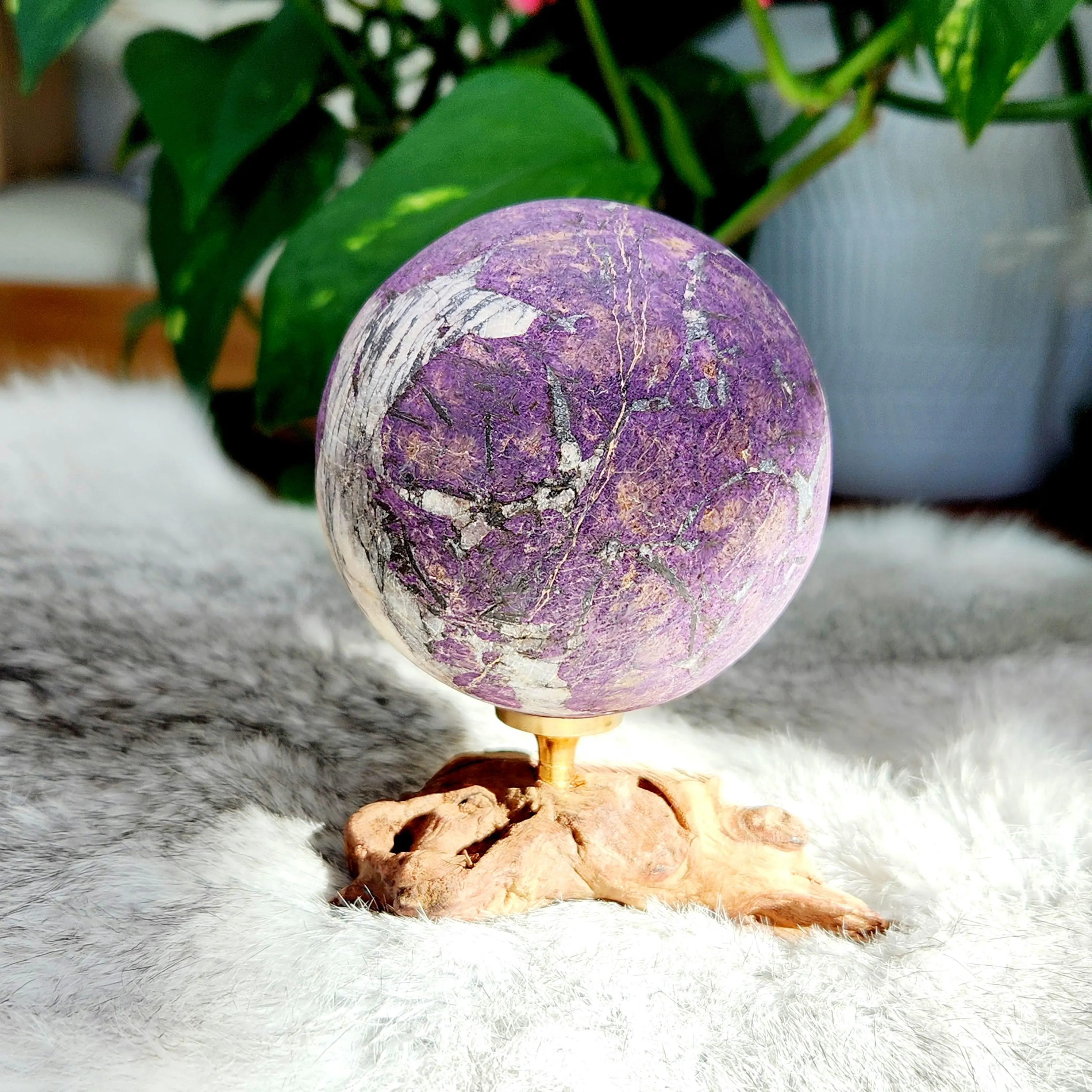Purpurite Sphere - 66mm/2.6" Quality Purpurite Crystal Sphere with sparkles • 
