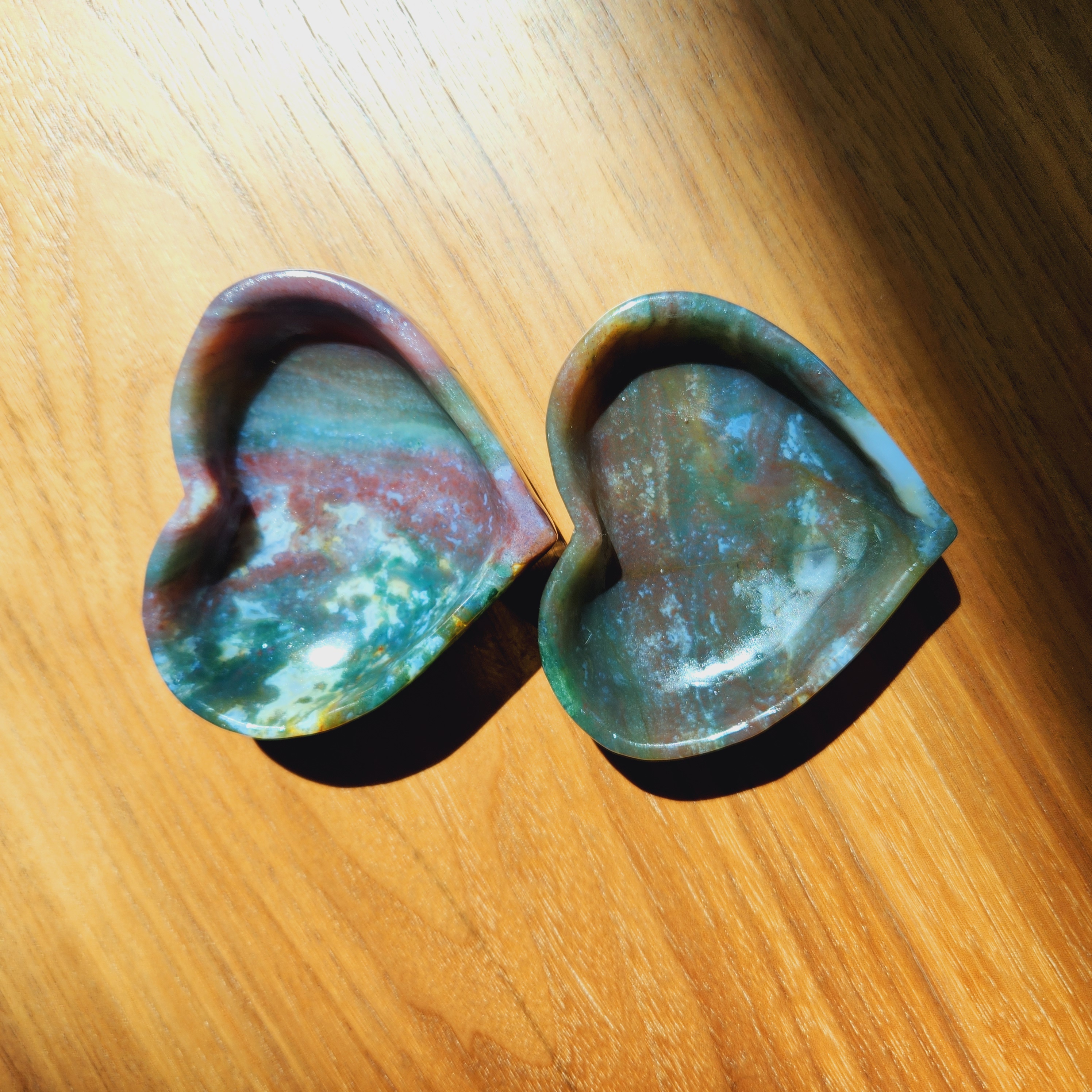 Ocean Jasper Bowl • 3.6" Ocean Jasper heart bowl • Healing Crystal Heart Shape Dish • Home Decoration Crystal Bowl Alter Bowl