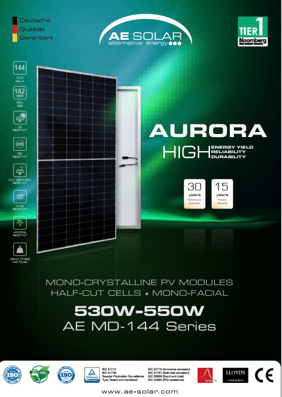 AE Solar Aurora High 550W