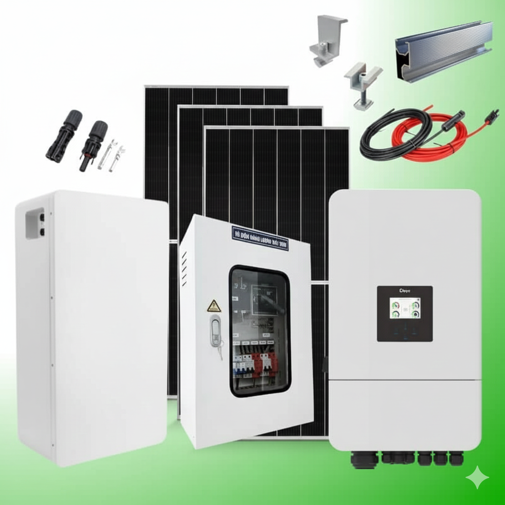 Combo Điện mặt trời Hybrid 8kW 1 Pha