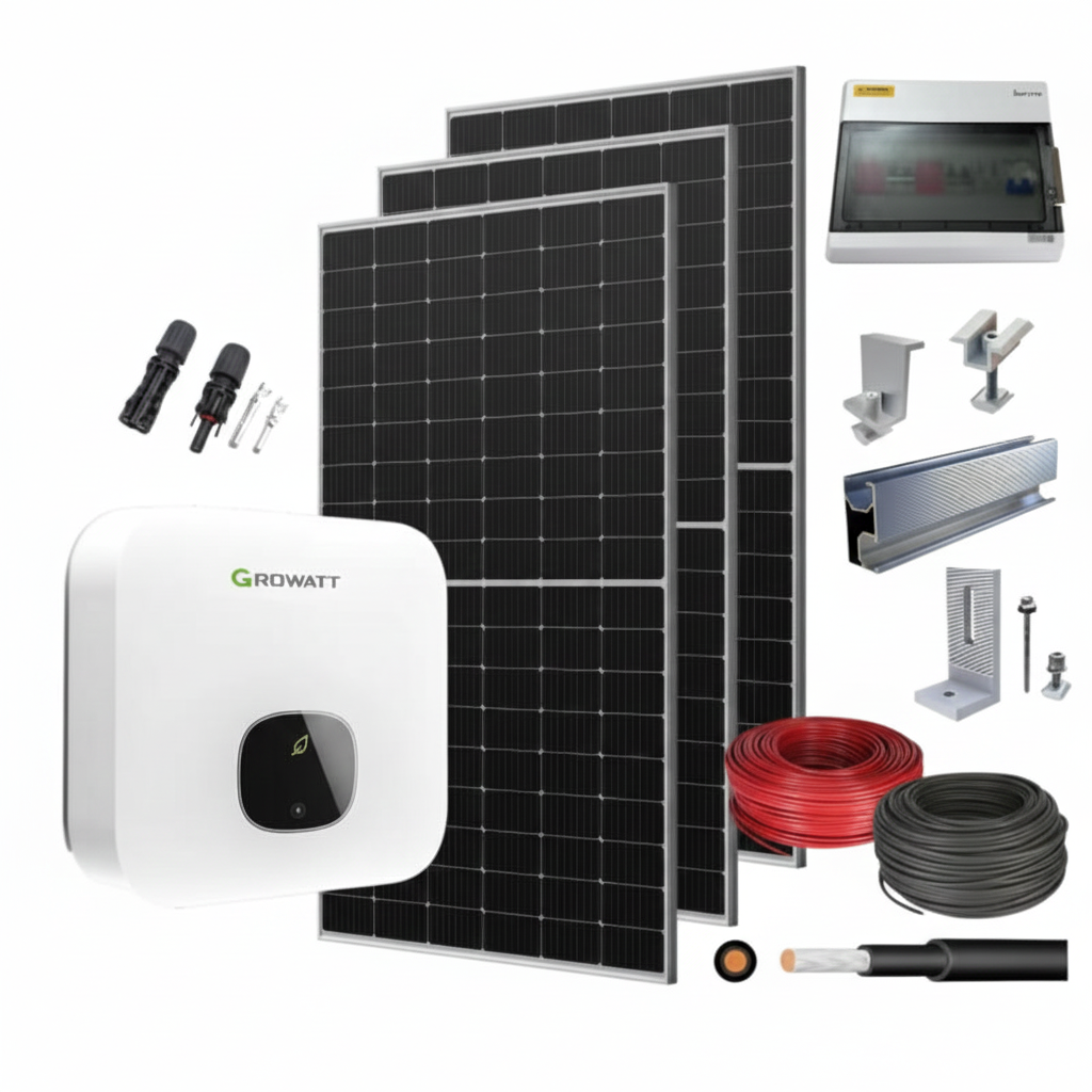 Combo Điện mặt trời 3kW hòa lưới tự lắp đặt