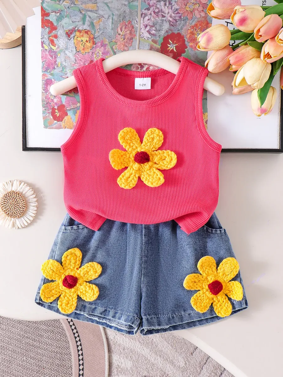 Conjunto Niña Flor Amarilla